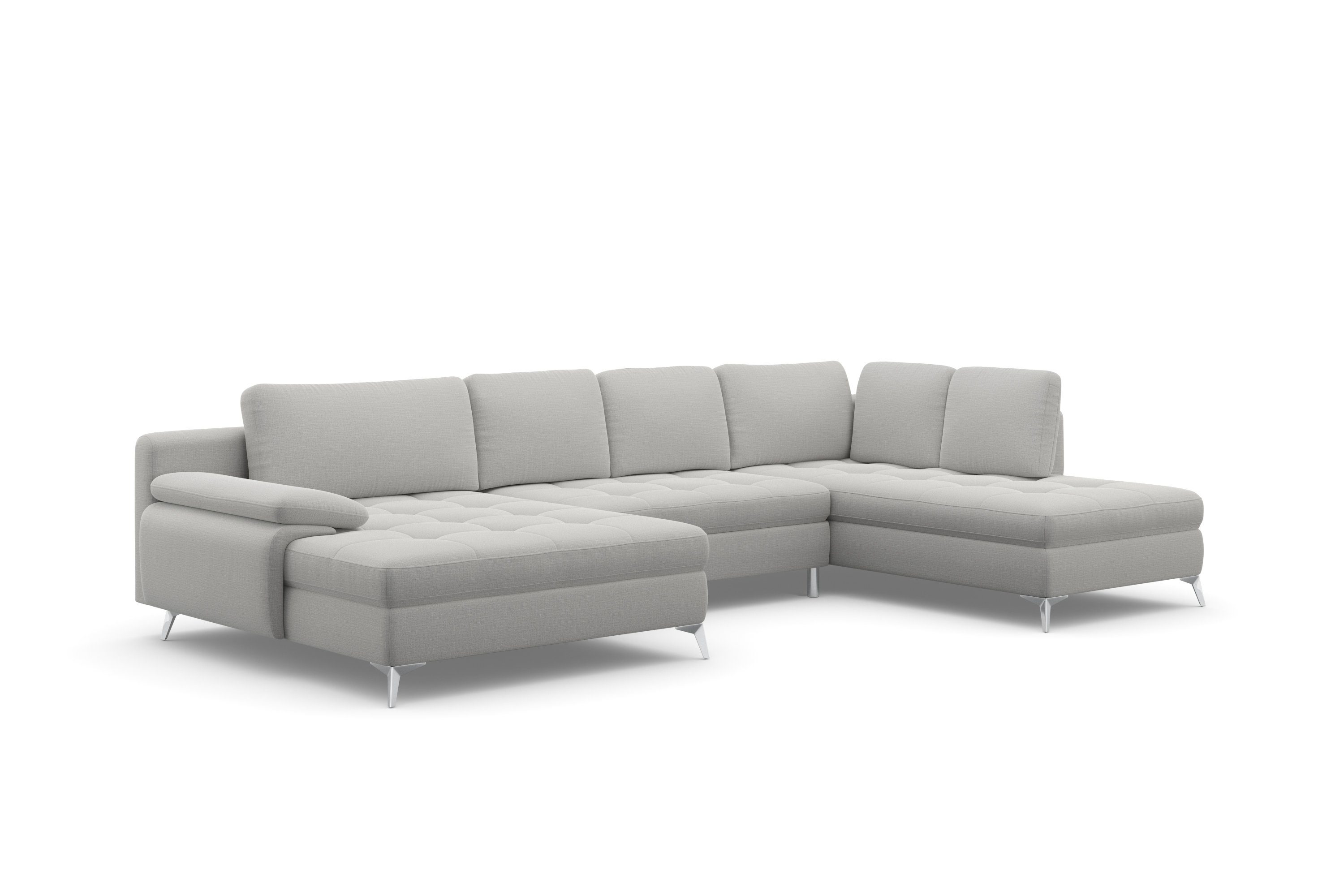 sit&more Zithoek Latigo U-vorm met mega-récamier, naar keuze met slaapfunctie en bedkist