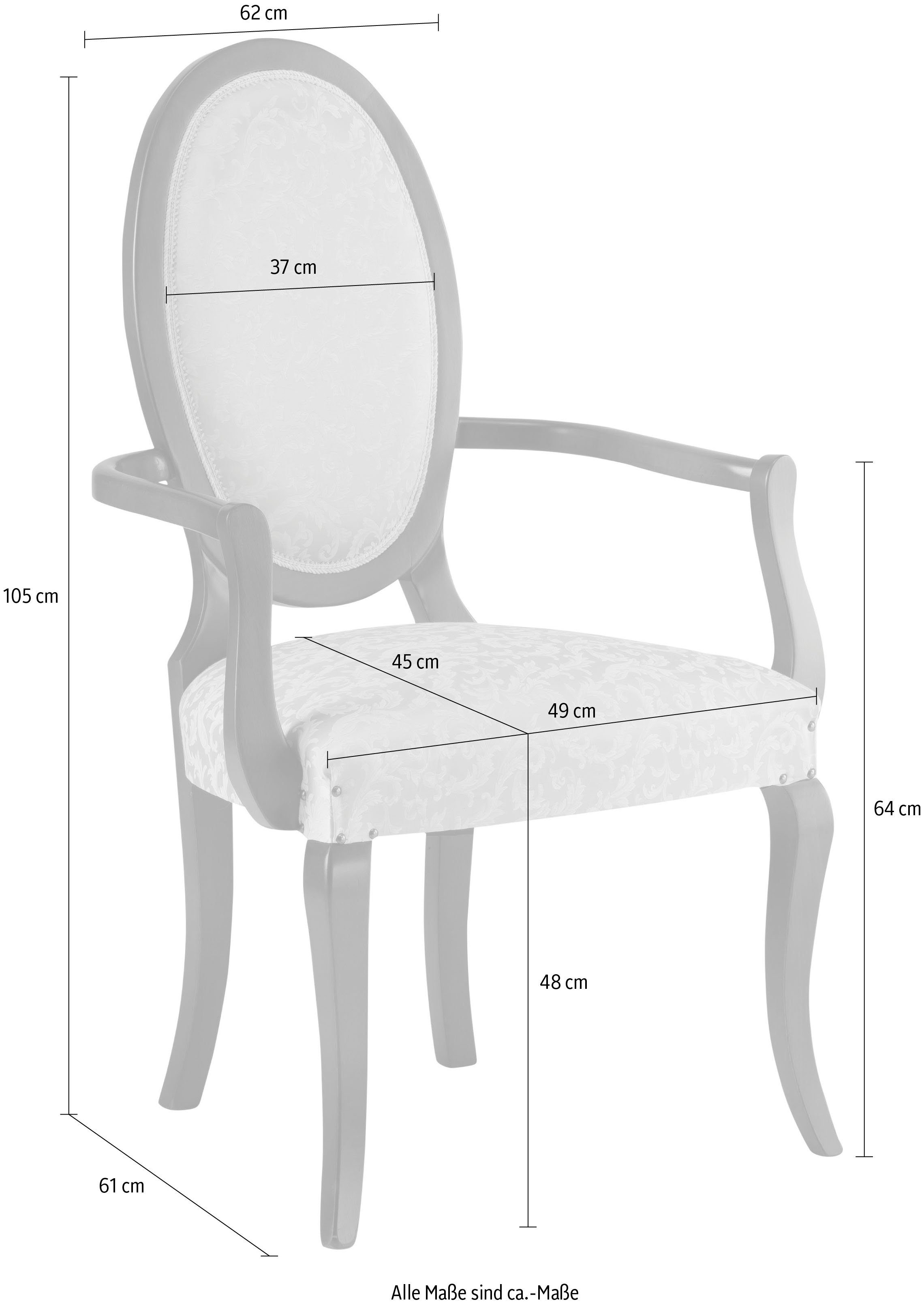 Home affaire Stoel met armleuningen Stoelen Duca Breedte 62 cm (1 stuk)
