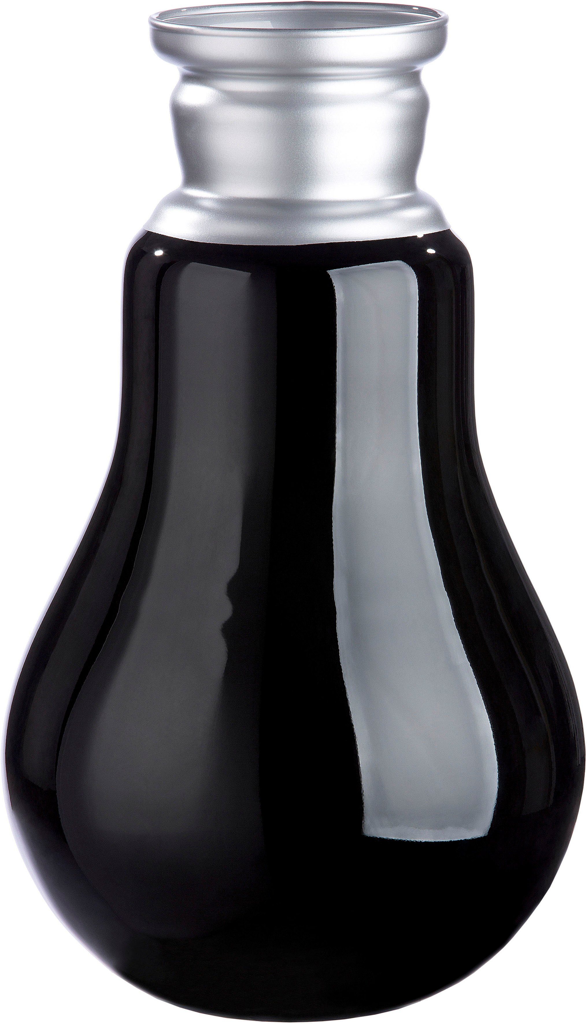Casablanca by Gilde Tafelvaas Retro Vaas van glas, hoogte ca. 36 cm (1 stuk) vazen & bloempotten zwart