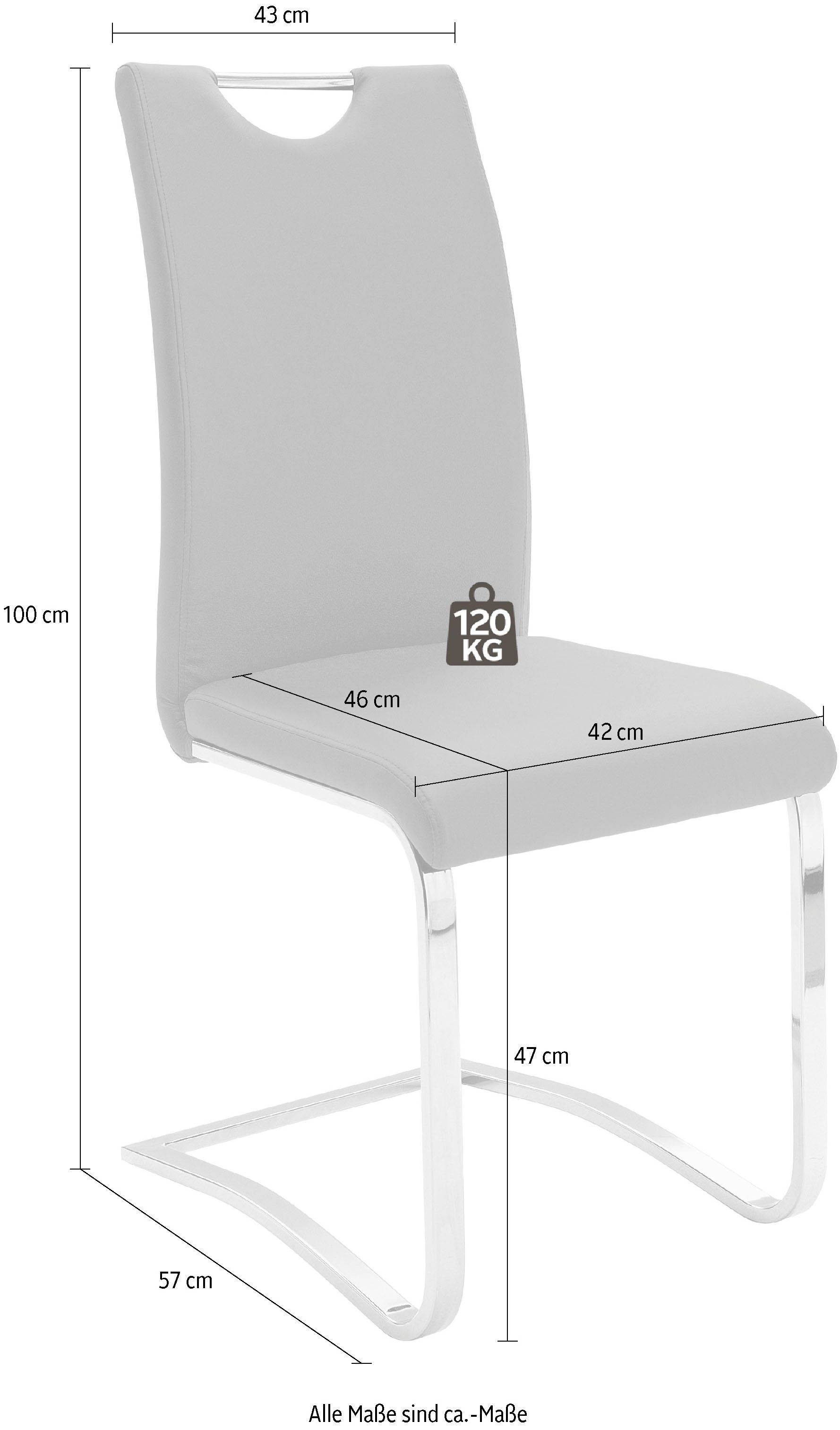MCA furniture Vrijdragende stoel Keulen Overtrokken met kunstleer, comfortzithoogte, stoel belastbaar tot 120 kg (set, 4 stuks)