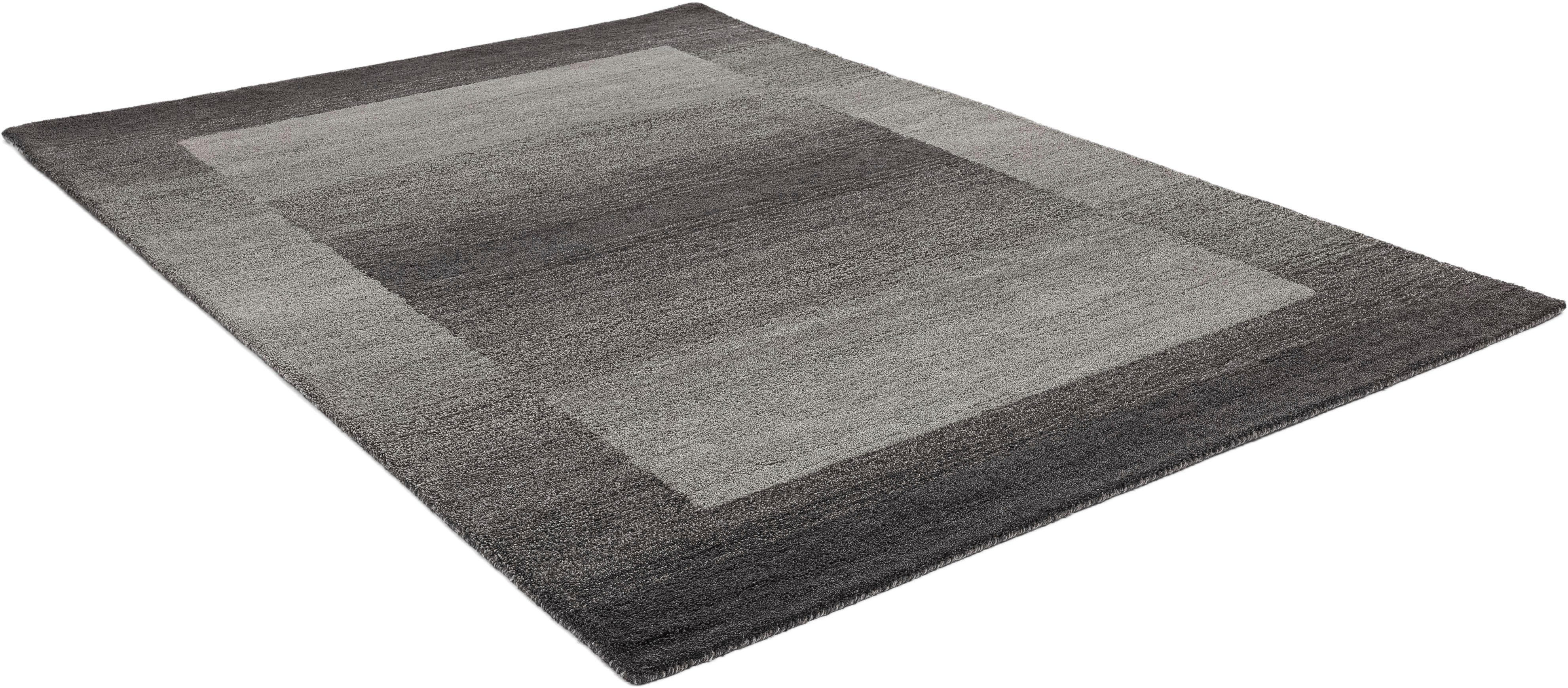THEKO Wollen kleed Gabbeh super, Handgeweven vloerkleed, randdessin, zuivere wol, met de hand geweven