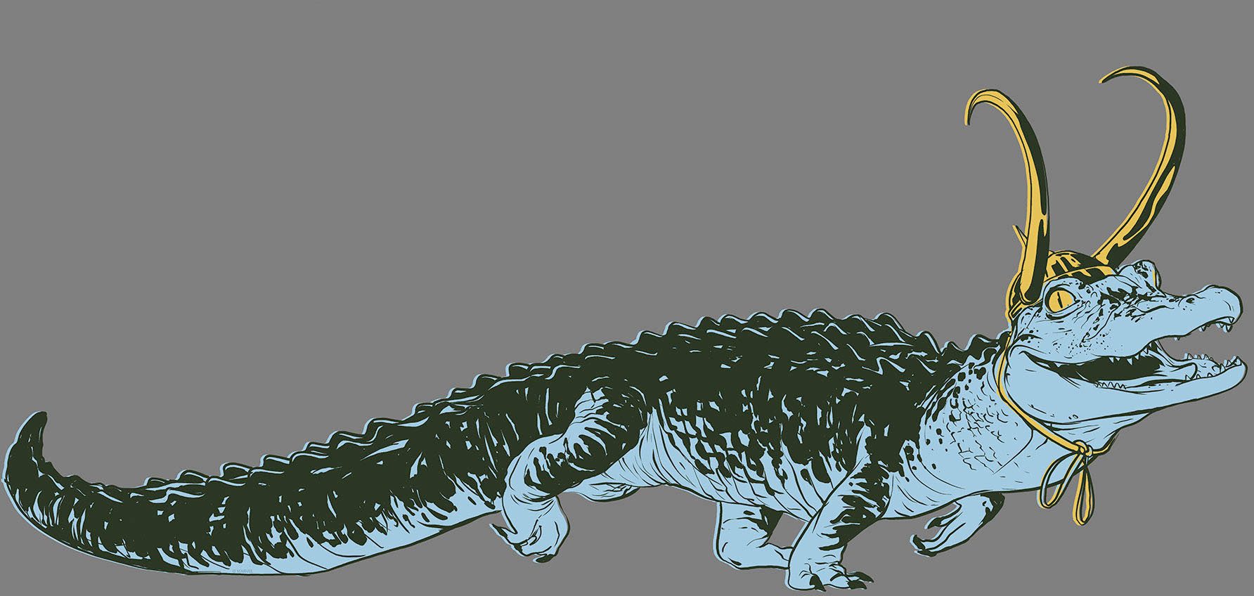 Komar Artprint op linnen Loki Alligator Variance - Afmeting 90 x 40 cm (1 stuk)
