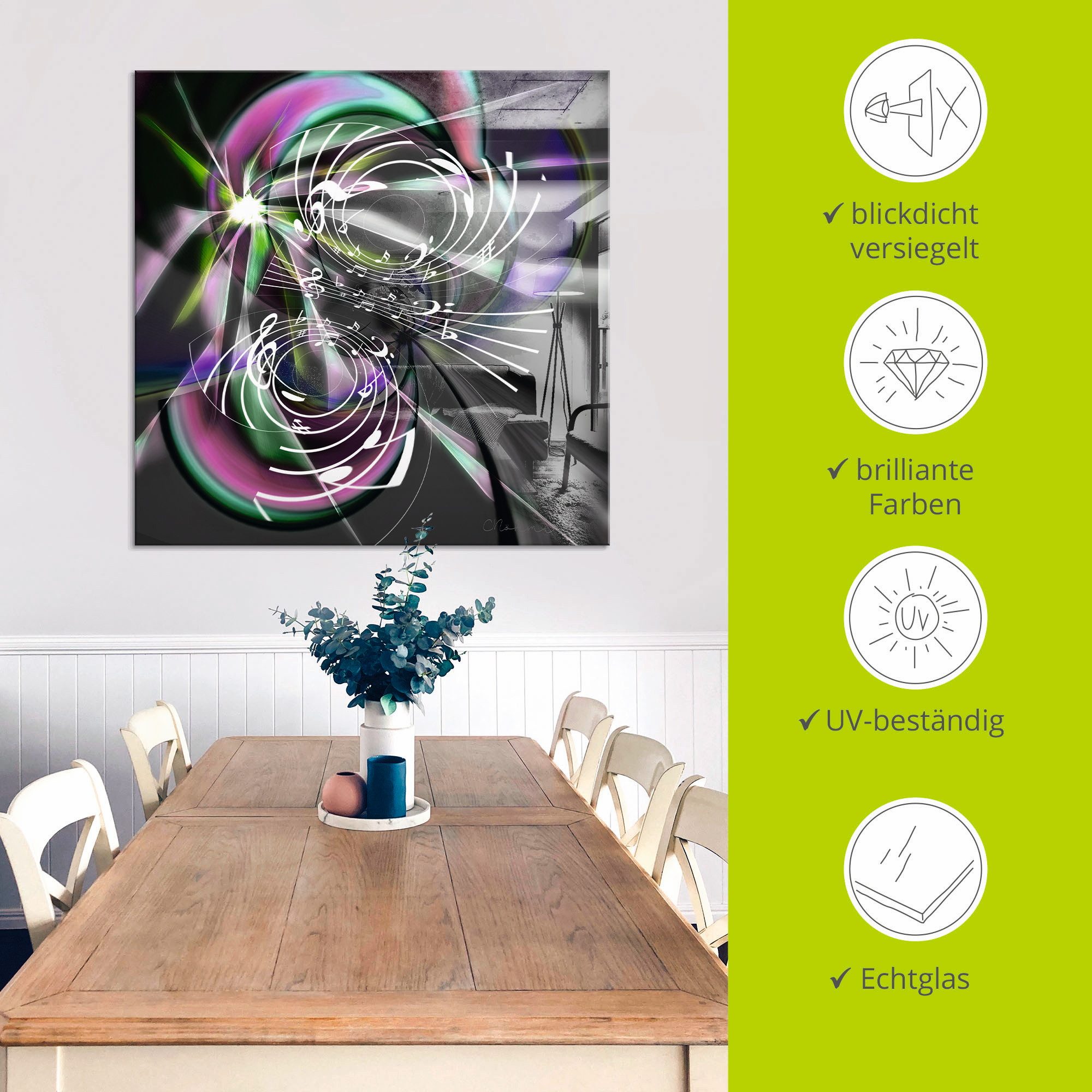 Artland Print op glas Fractaal spel met noten