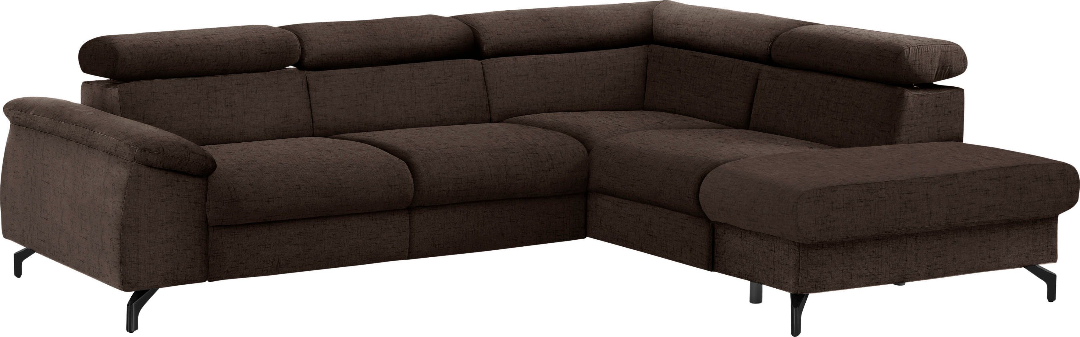 COTTA Hoekbank Kitty L-vorm, B: 249 cm met hoofdverstelling, optioneel bedfunctie & bedlade