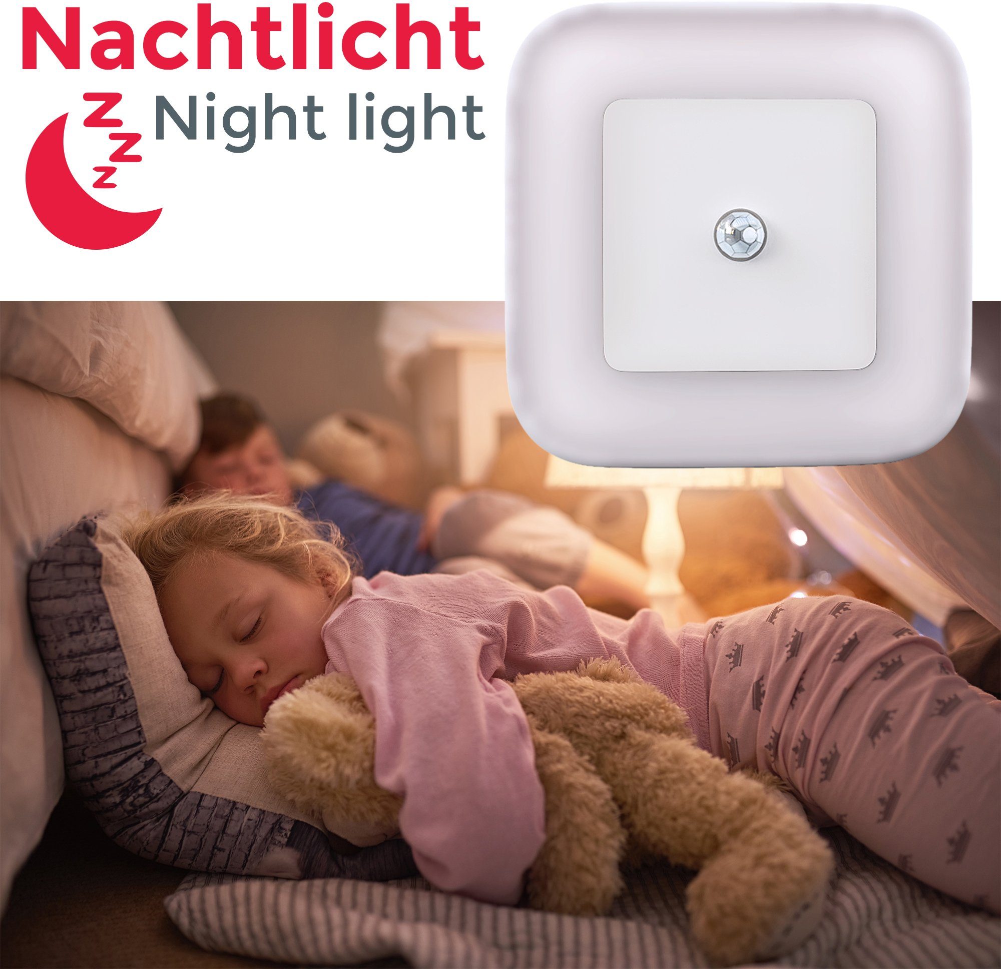B.K.Licht Lednachtlampje Start Nachtlicht, ganglicht, bewegingssensor, schemersensor, 2-delige set (2 stuks)