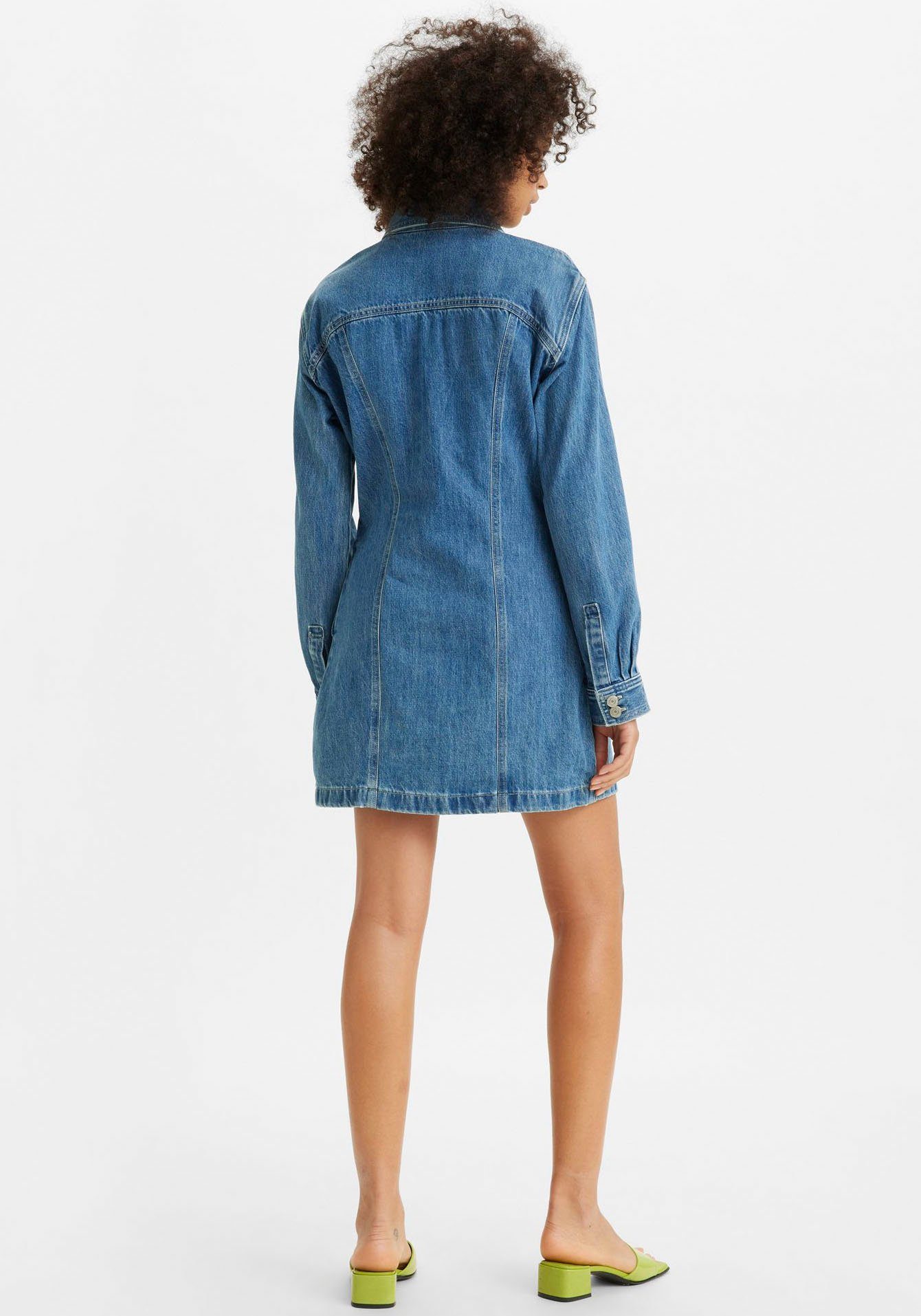 Levi's® Jeans jurk Shay in een lichte used-look, met knoopsluiting over de gehele lengte