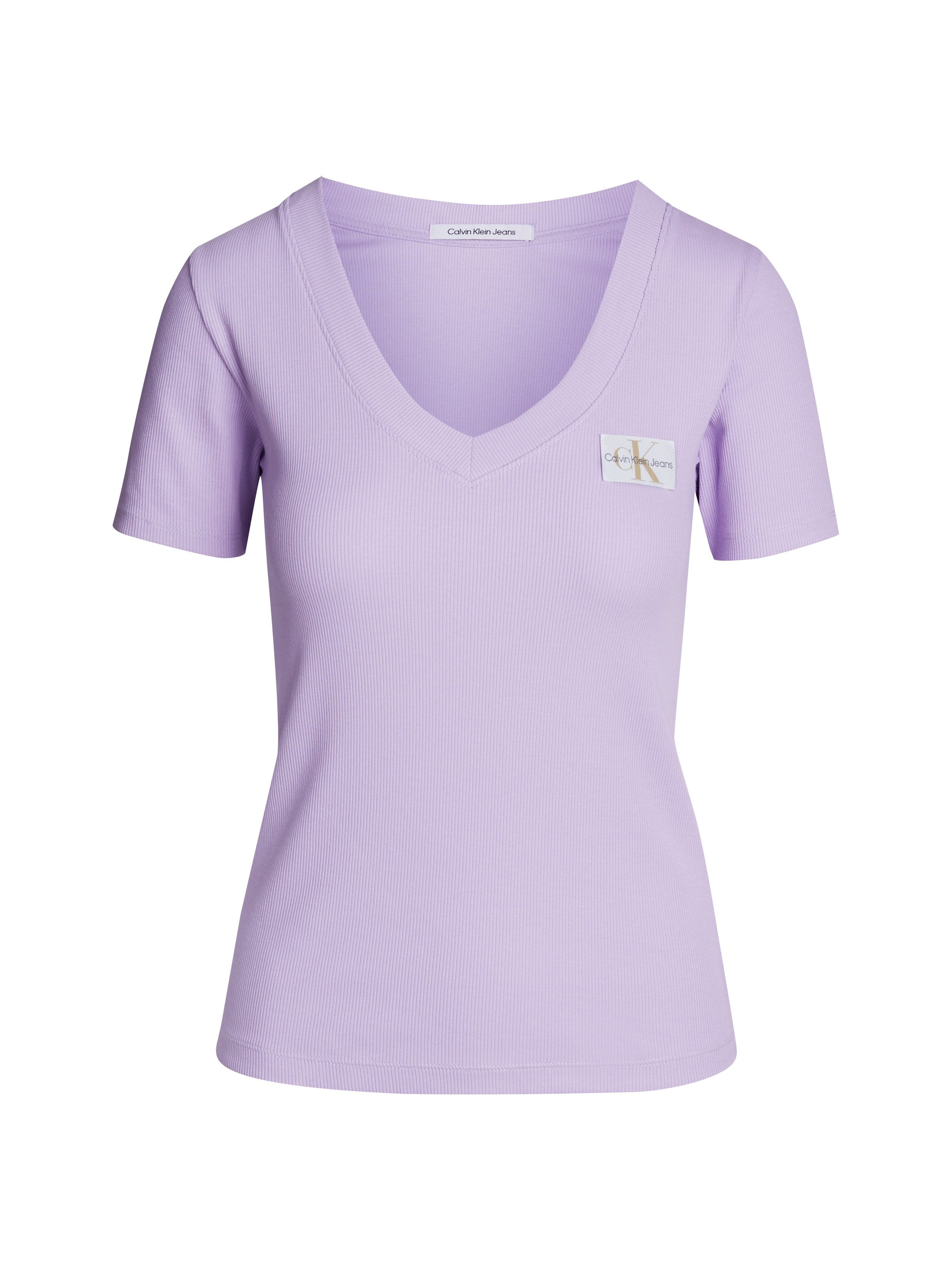 Calvin Klein T-shirt WOVEN LABEL RIB V-NECK TEE
