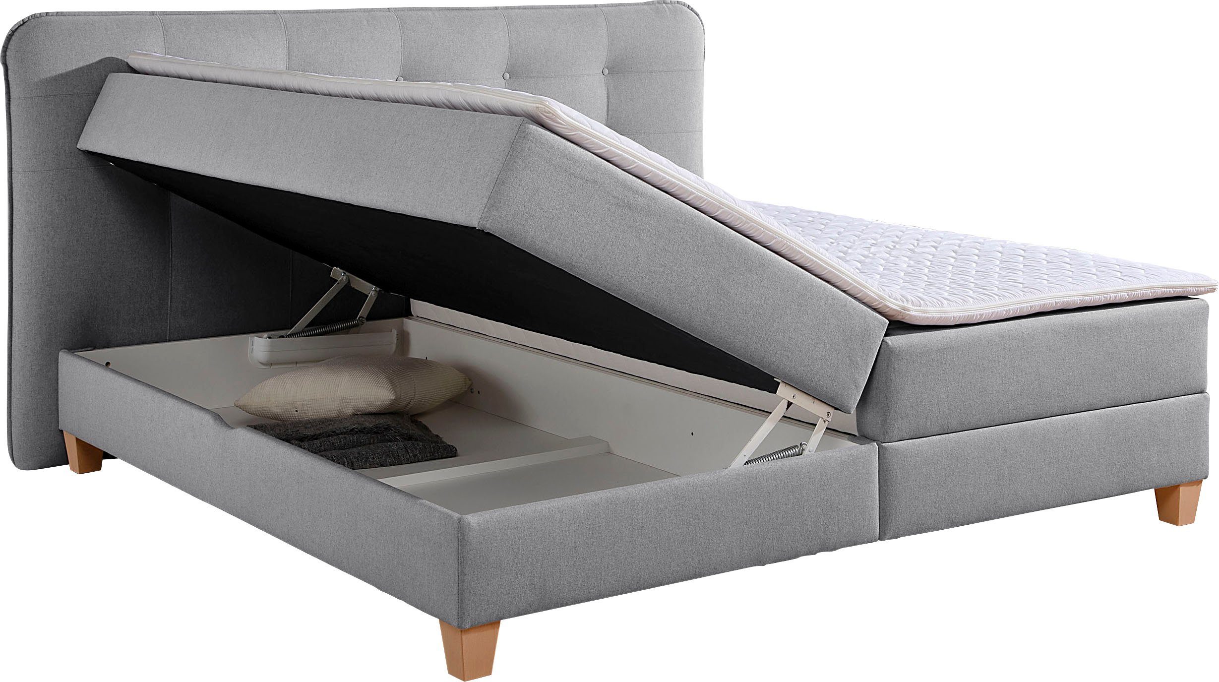 Home affaire Boxspring inclusief topmatras van koudschuim en bedkist