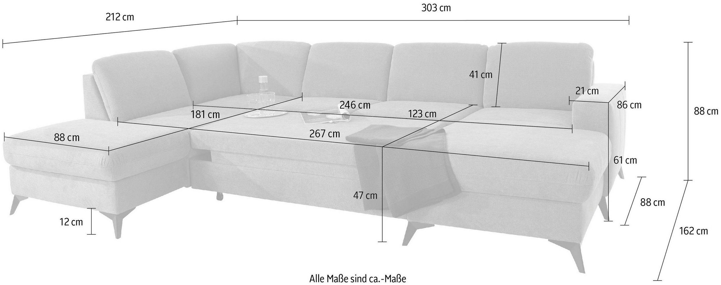 Places of Style Zithoek Lolland U-vorm Naar keuze met slaapfunctie en bergruimte, ook met afwasbare bekleding