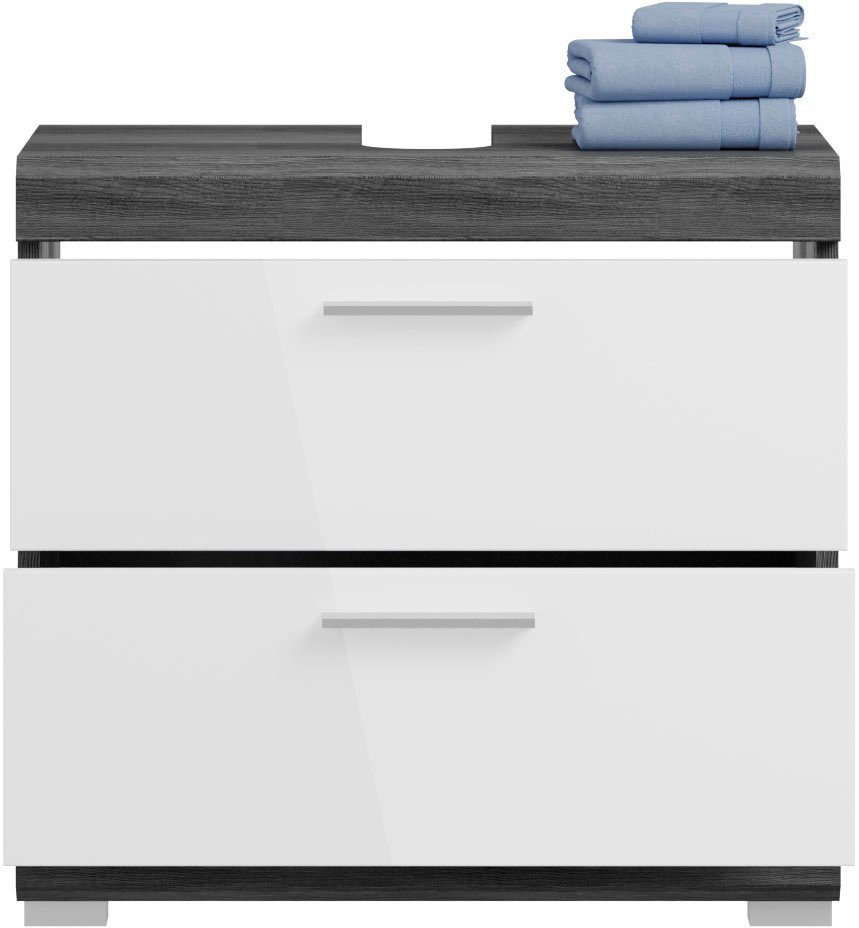 INOSIGN Wastafelonderkast Siena, breedte 60 cm, 2 deuren, 2 vakken, met sifonaansluiting, MDF-front in verschillende kleuren verkrijgbaar, badkamermeubels, badkamerkast, commode, badkamer (1 stuk)