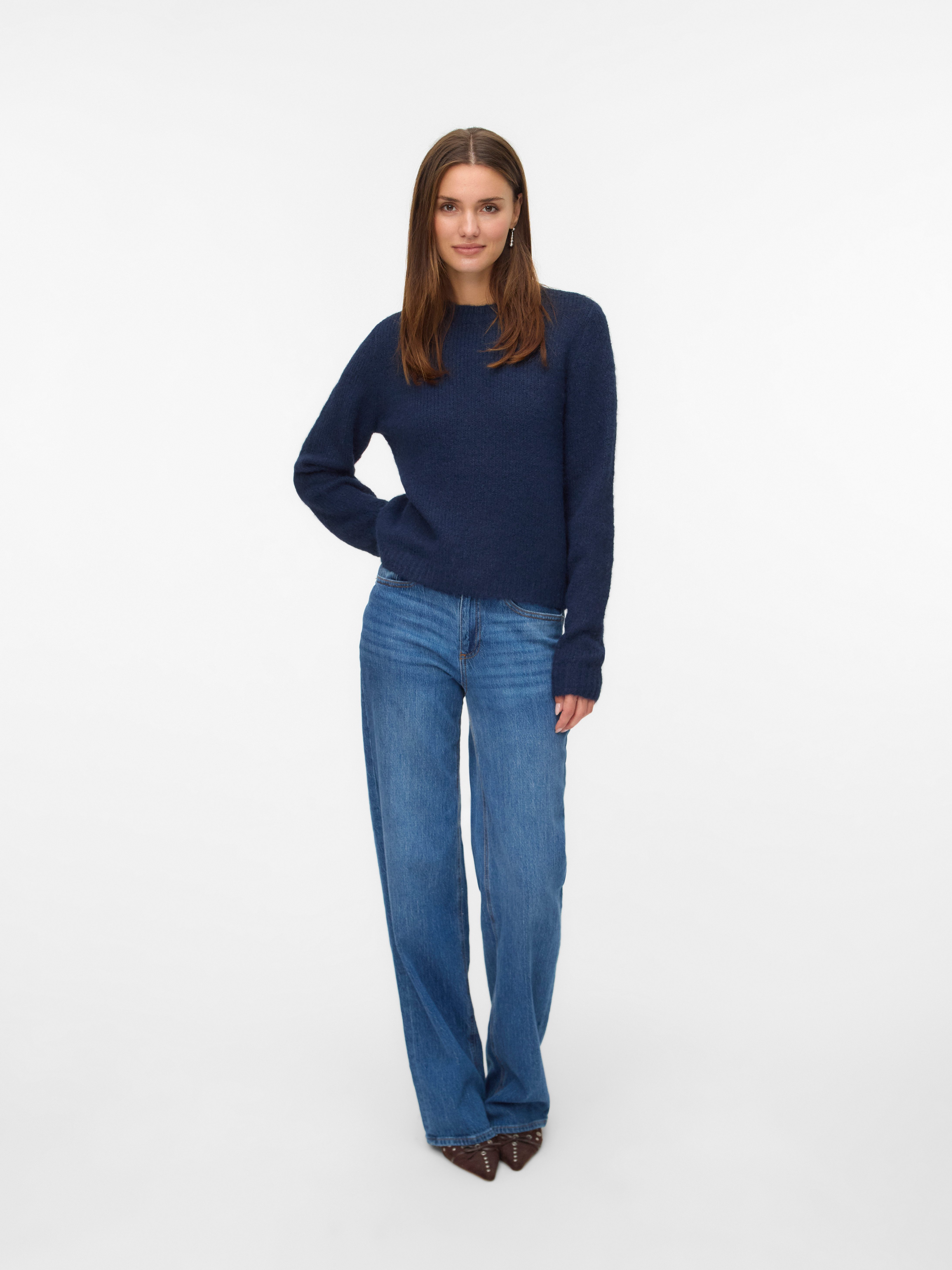Vero Moda Gebreide trui VMNOVAH LS O-NECK PULLOVER GA NOOS