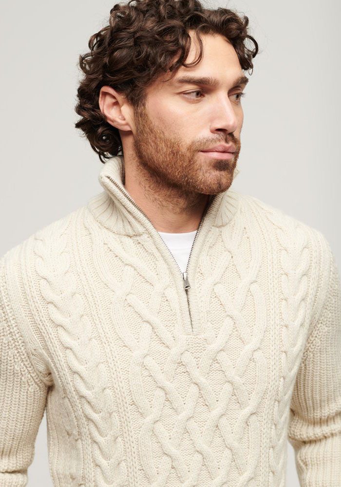 Superdry Gebreide trui Jacob Cable Knit Half Zip