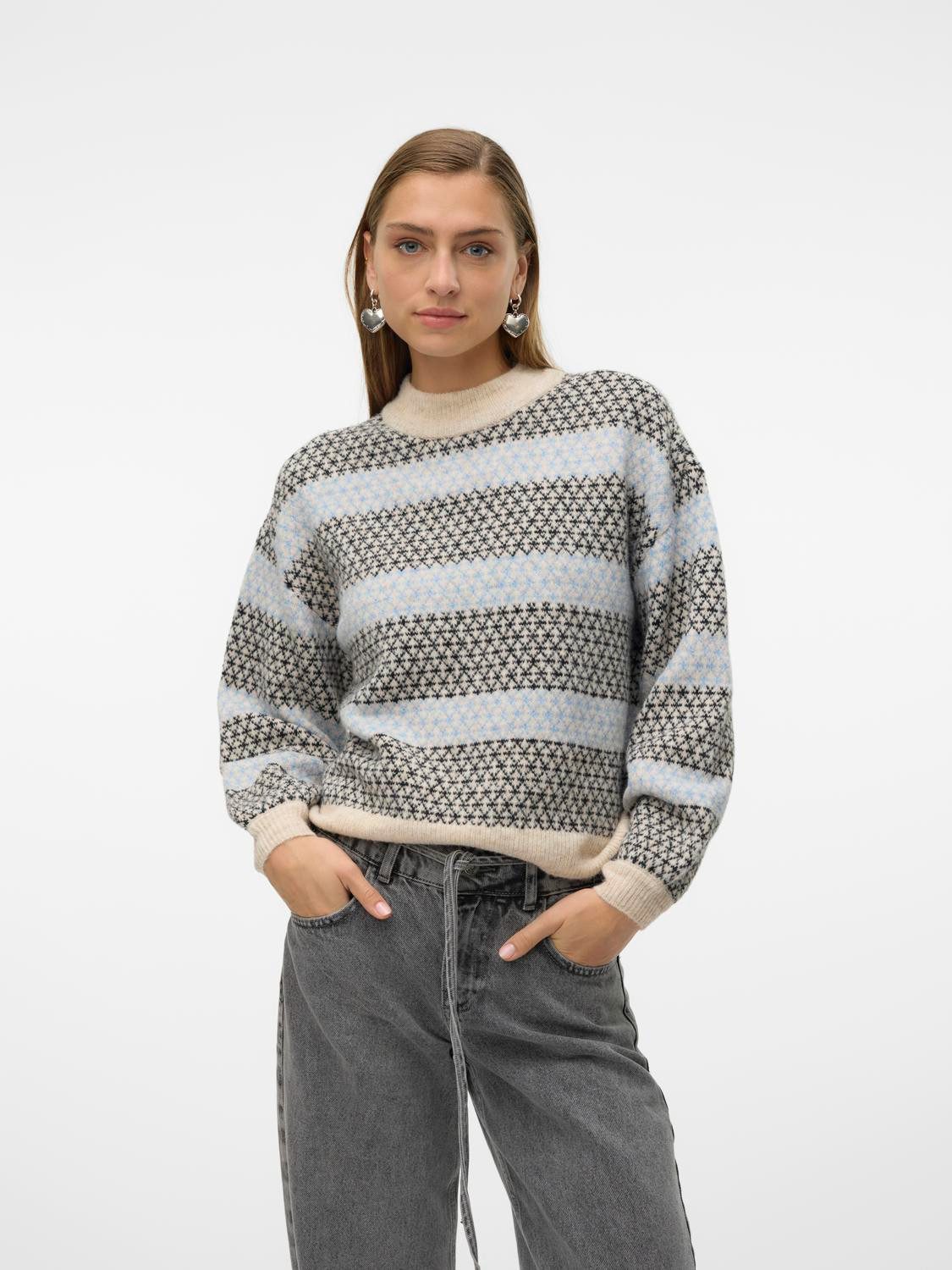 Vero Moda Gebreide trui VMTRIXIE LS HIGHNECK PULLOVER GA BOO