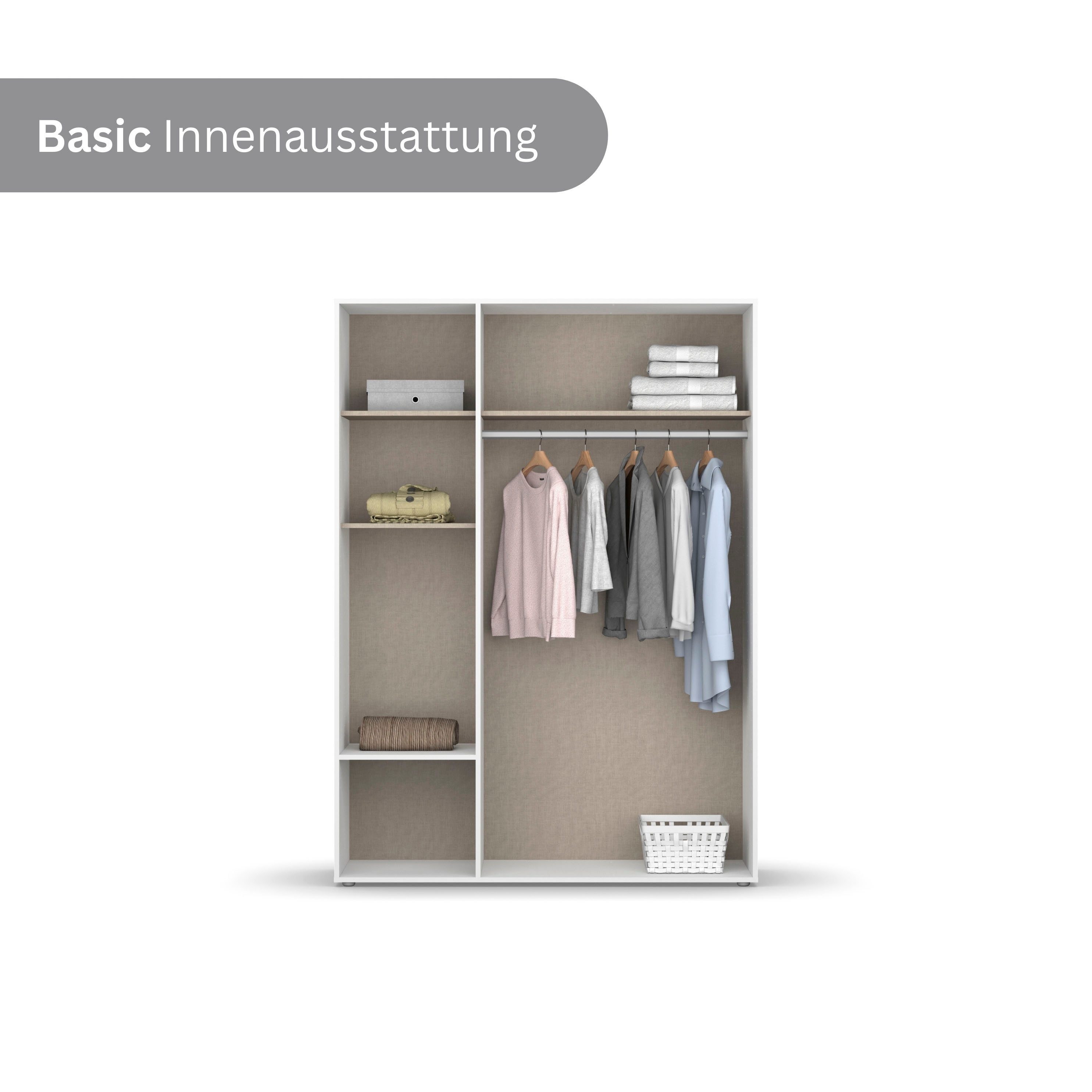 rauch Draaideurkast Kledingkast kast garderobe waskast SHINJO Grepen en voeten van massief hout met 2 lades MADE IN GERMANY