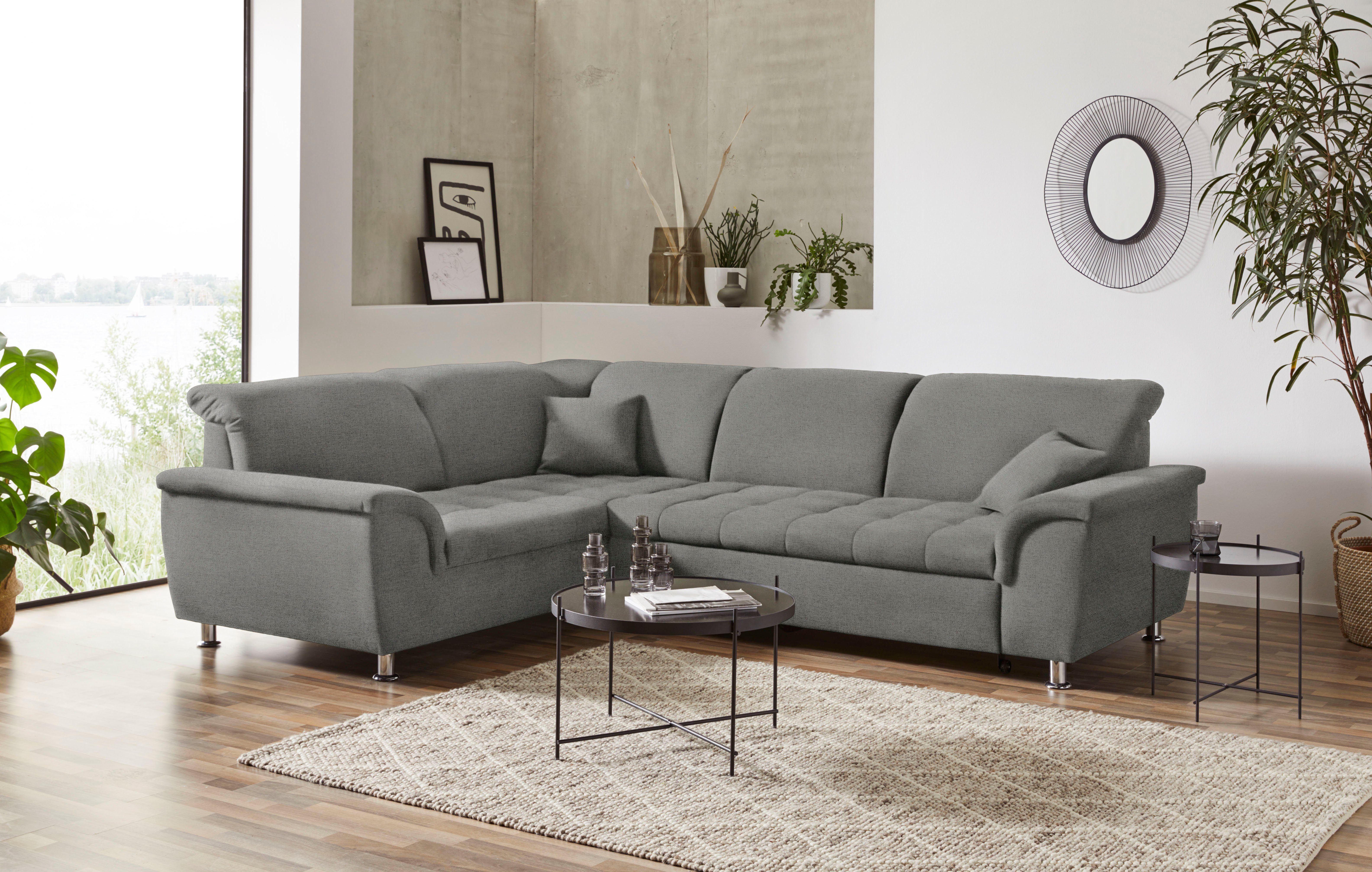 DOMO collection Hoekbank Franzi, tijdloos en elegant, moderne zittingstikking, L-Vorm