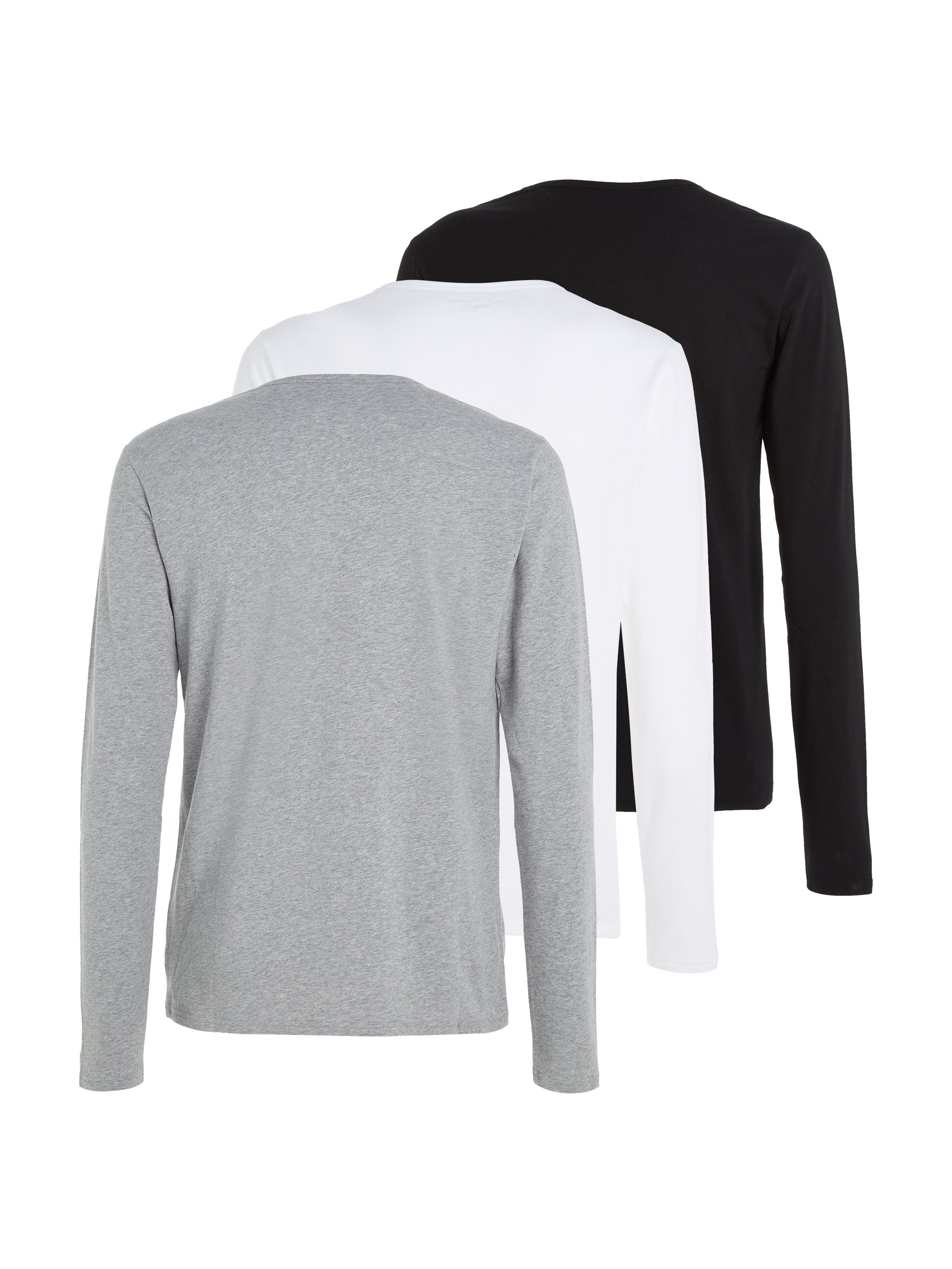 Tommy Hilfiger Underwear T-shirt 3P LS Tee met merklabel (Set van 3)