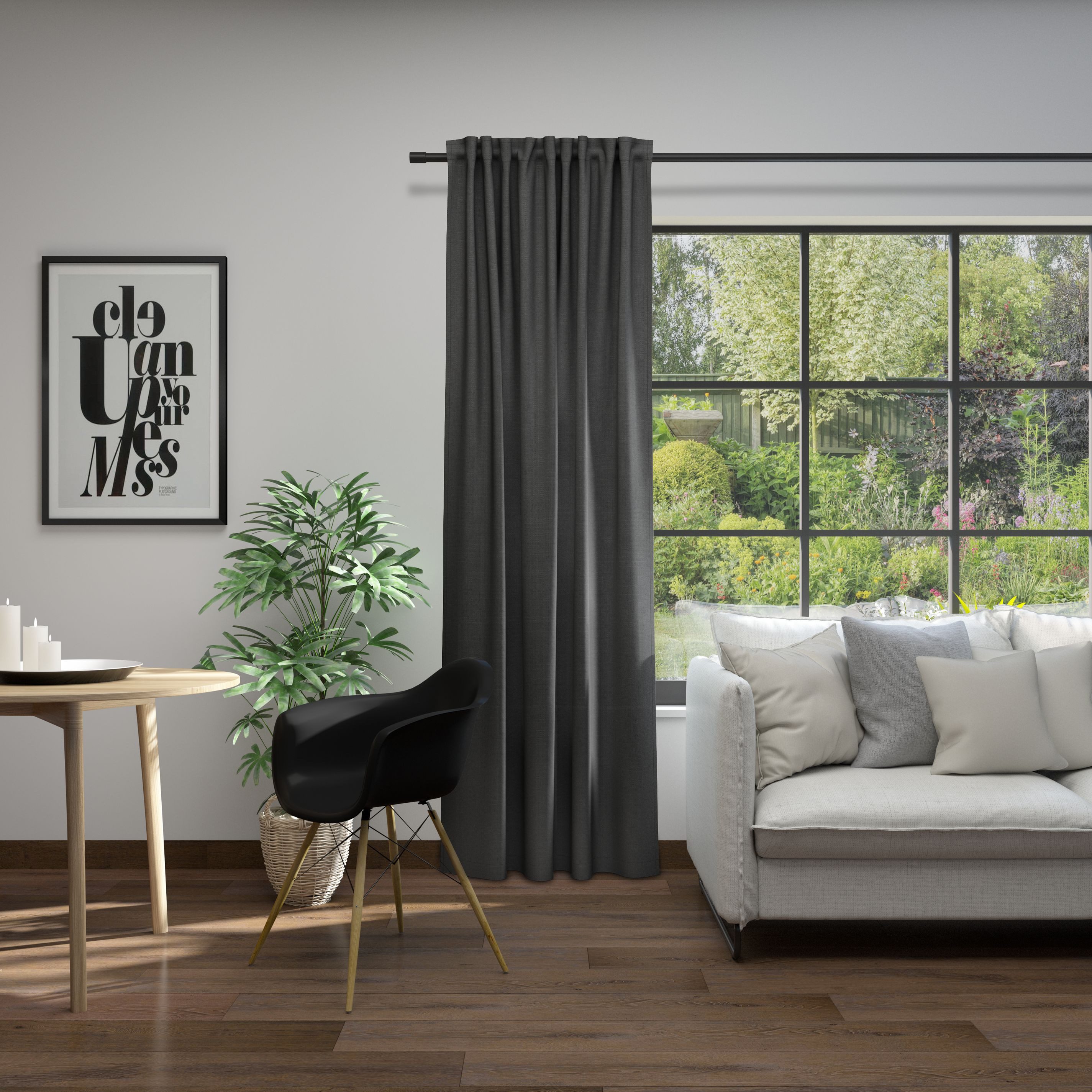 Neutex for you! Gordijn Linessa HxB: 245x137, gordijn met verborgen lussen (1 stuk)