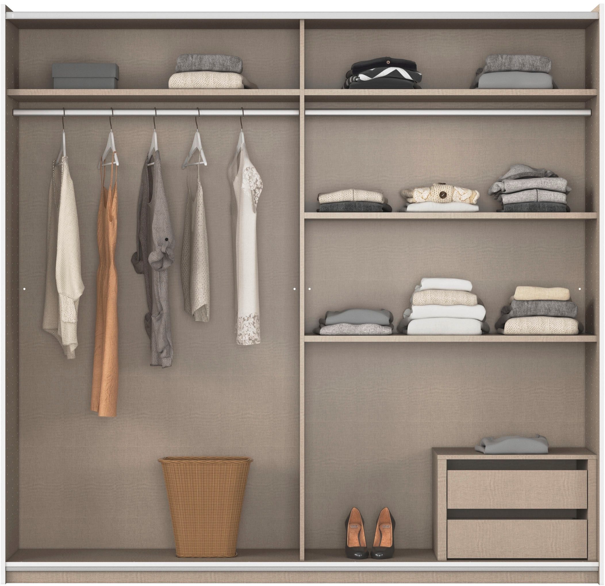rauch Schuifdeurkast Kledingkast garderobe TOPSELLER AURELIO met 3 uitrustingsvarianten 3 verschillende uitrustingsvarianten handgrepen van metaal made in germany