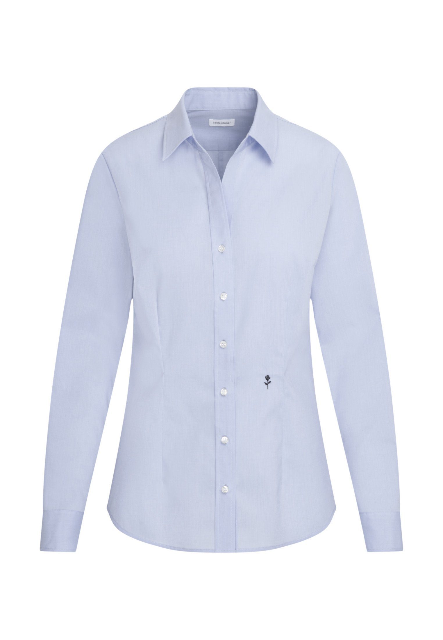 seidensticker Overhemdblouse Zwarte roos Lange mouwen kraag uni