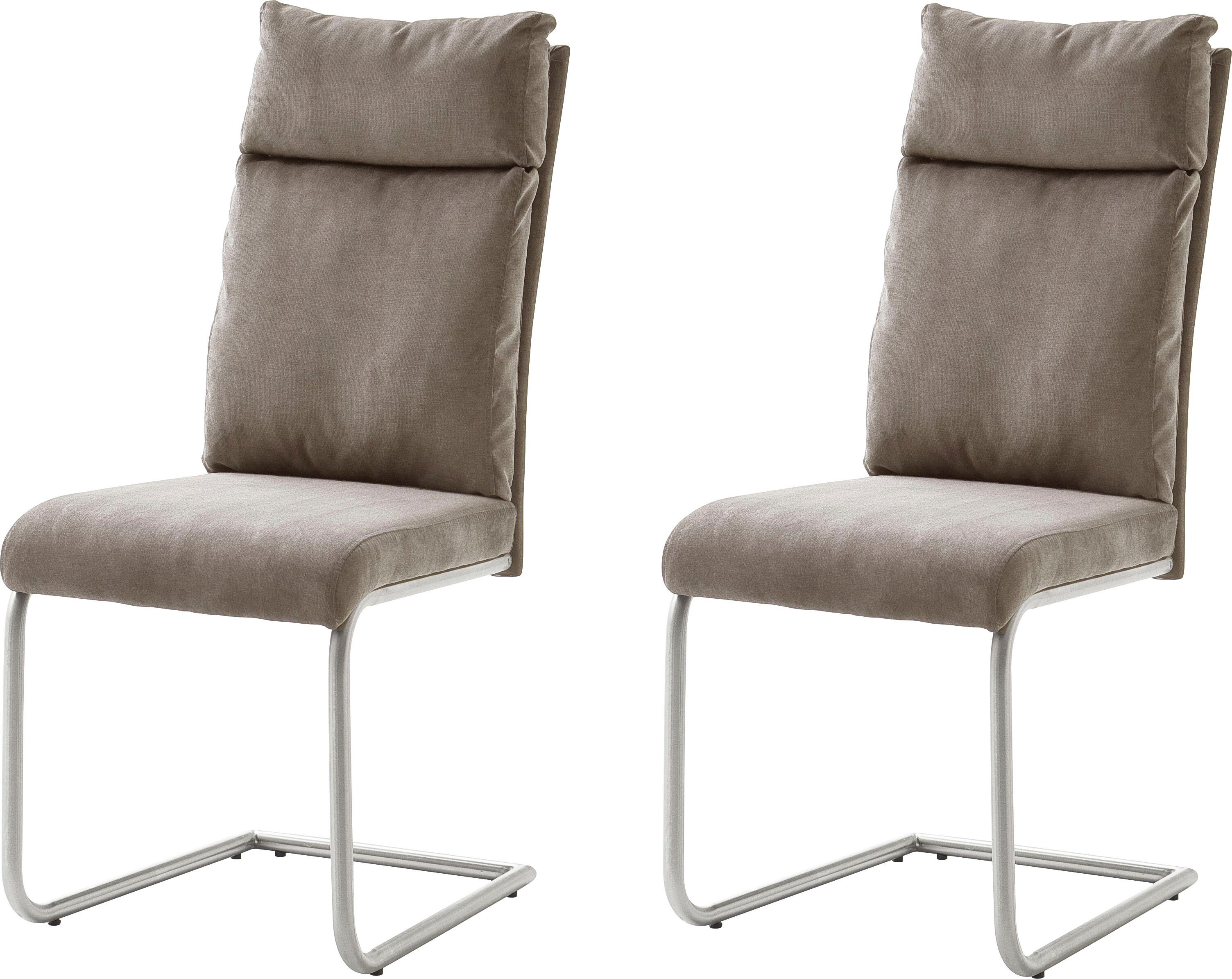 MCA furniture Vrijdragende stoel Pia Stoel belastbaar tot 120 kg, kussen-look (set, 2 stuks)