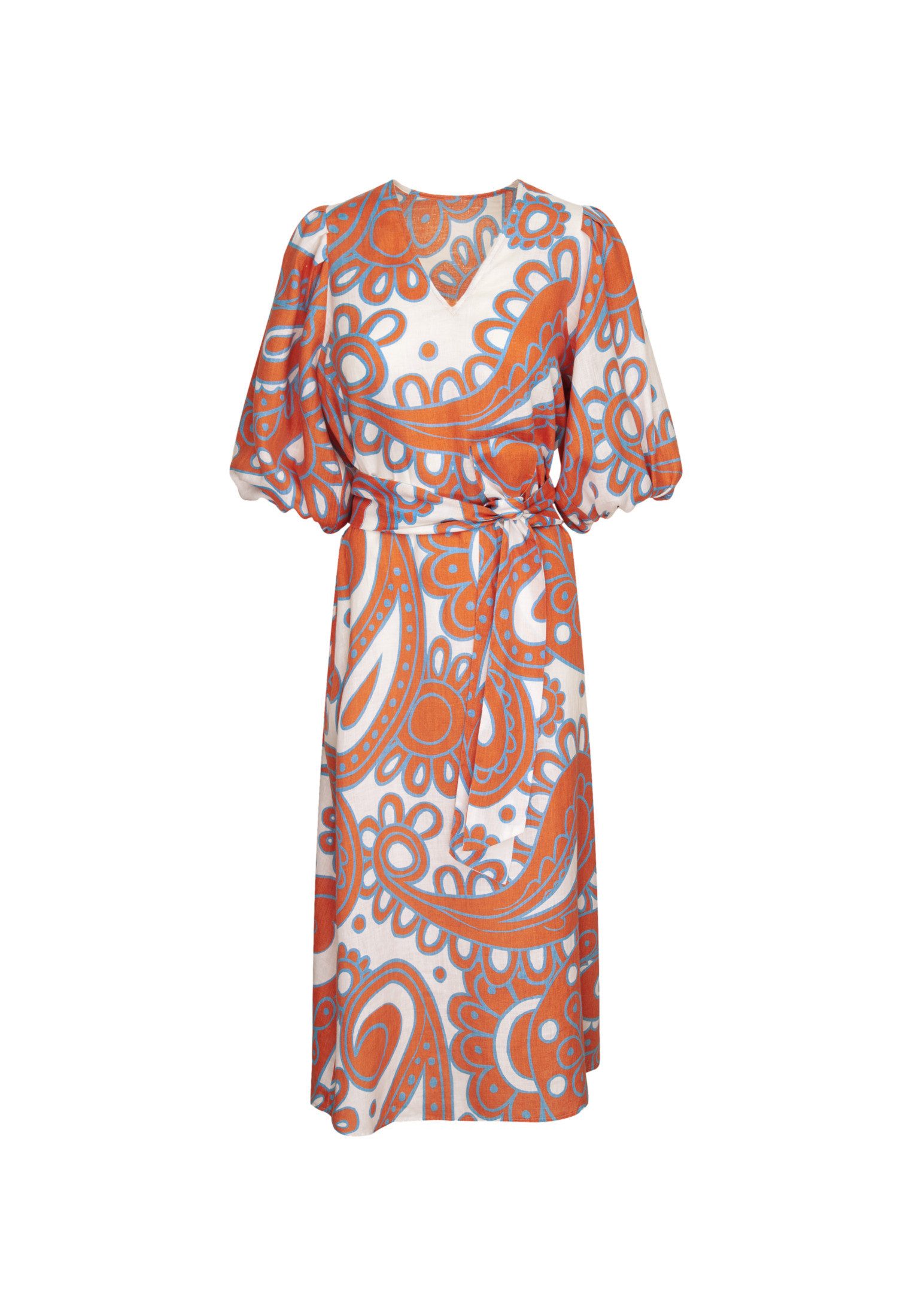 seidensticker Zomerjurk Zwarte roos 3/4-mouw v-hals paisley
