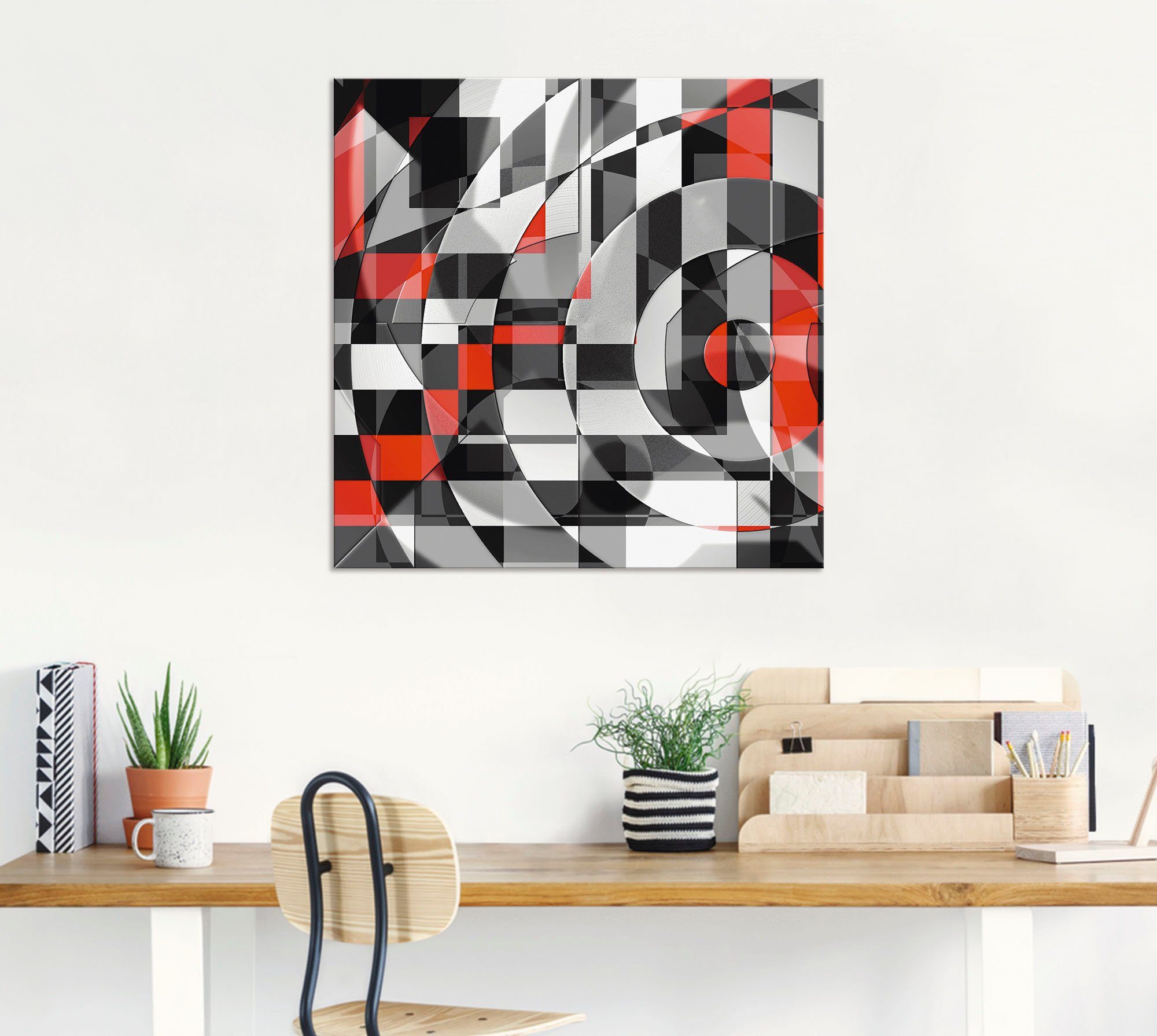 Artland Artprint Zwart-wit raakt rood versie 1 als artprint van aluminium, artprint voor buiten, artprint op linnen in verschillende maten