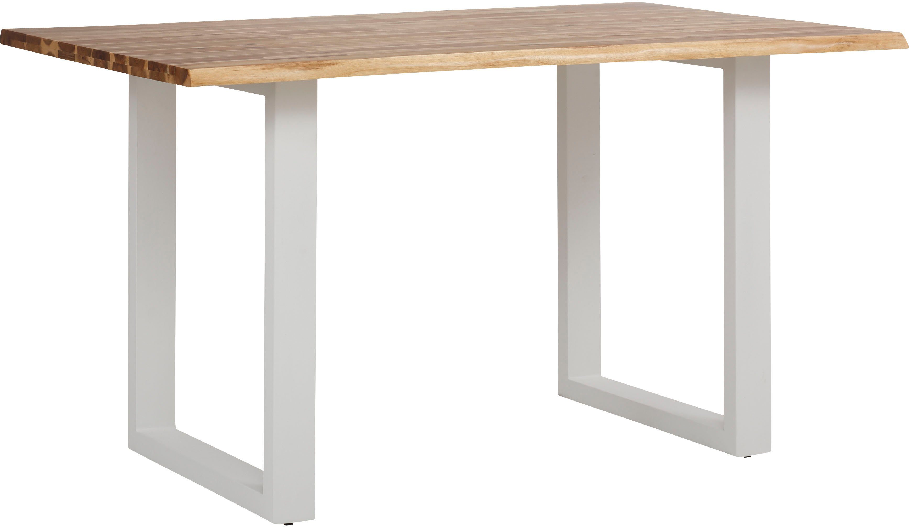 Home affaire Eettafel Melody Acaciahout, met metalen voetframe breedte 140 cm
