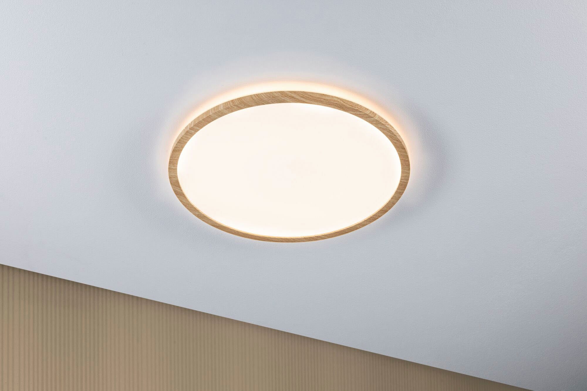 Paulmann Led-paneel Atria Shine 22W 3000K 420mm eik kunststof IP44
