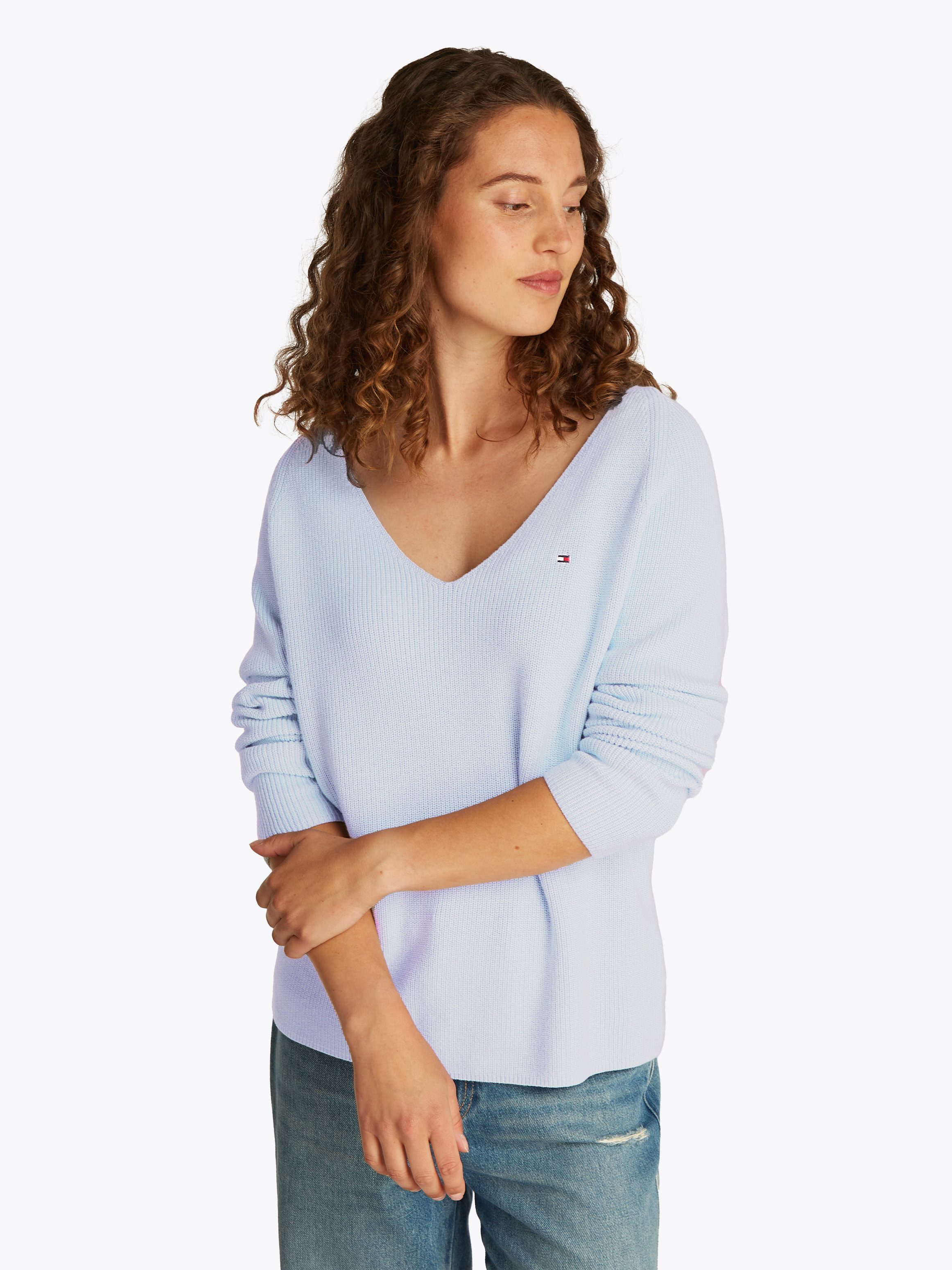 Tommy Hilfiger Gebreide trui CO CARDI STITCH V-NK LS