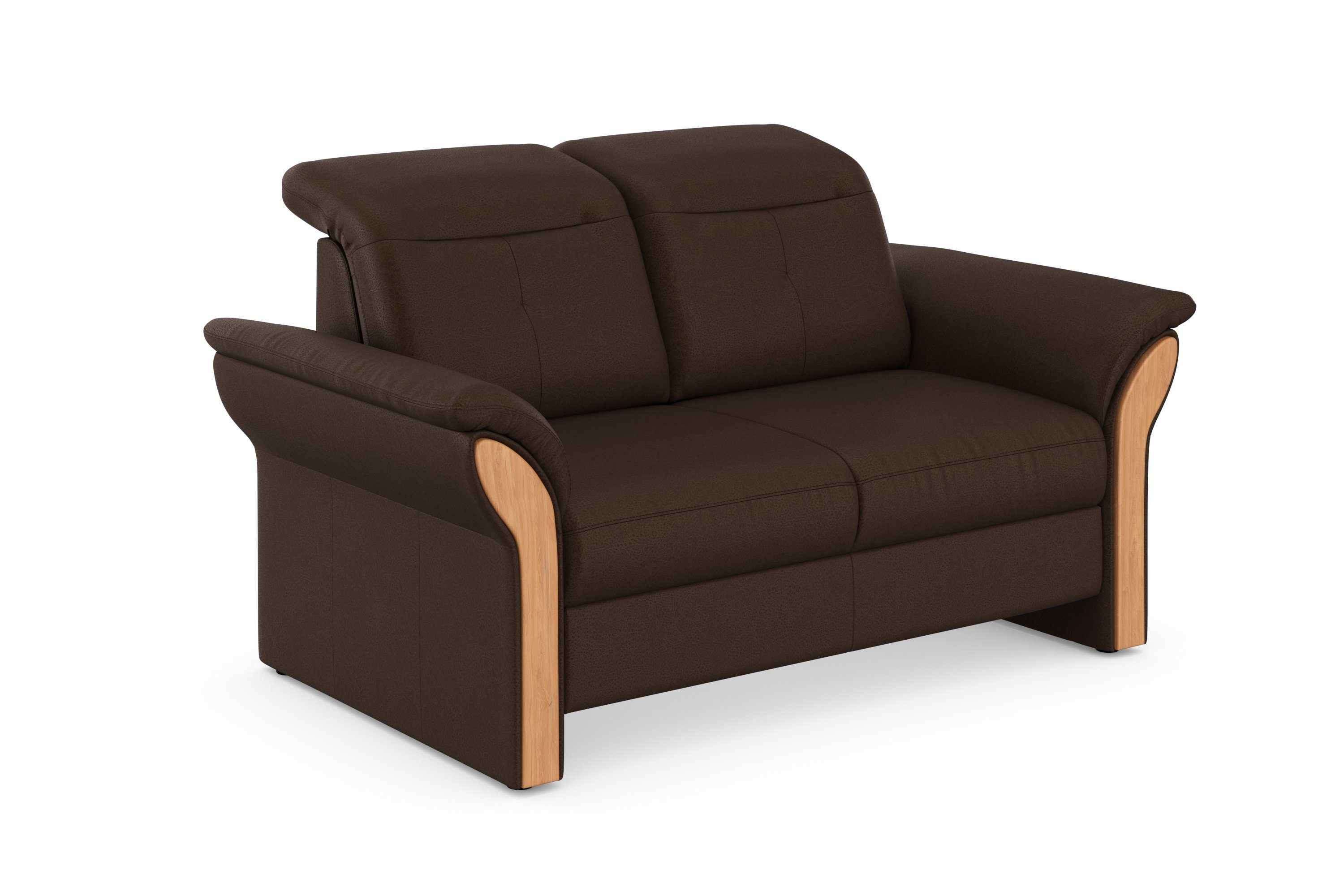 Home affaire 2-zitsbank Dangast Verstelbare hoofdsteun, houten frontlijsten, naar keuze ook in Easy clean bekleding