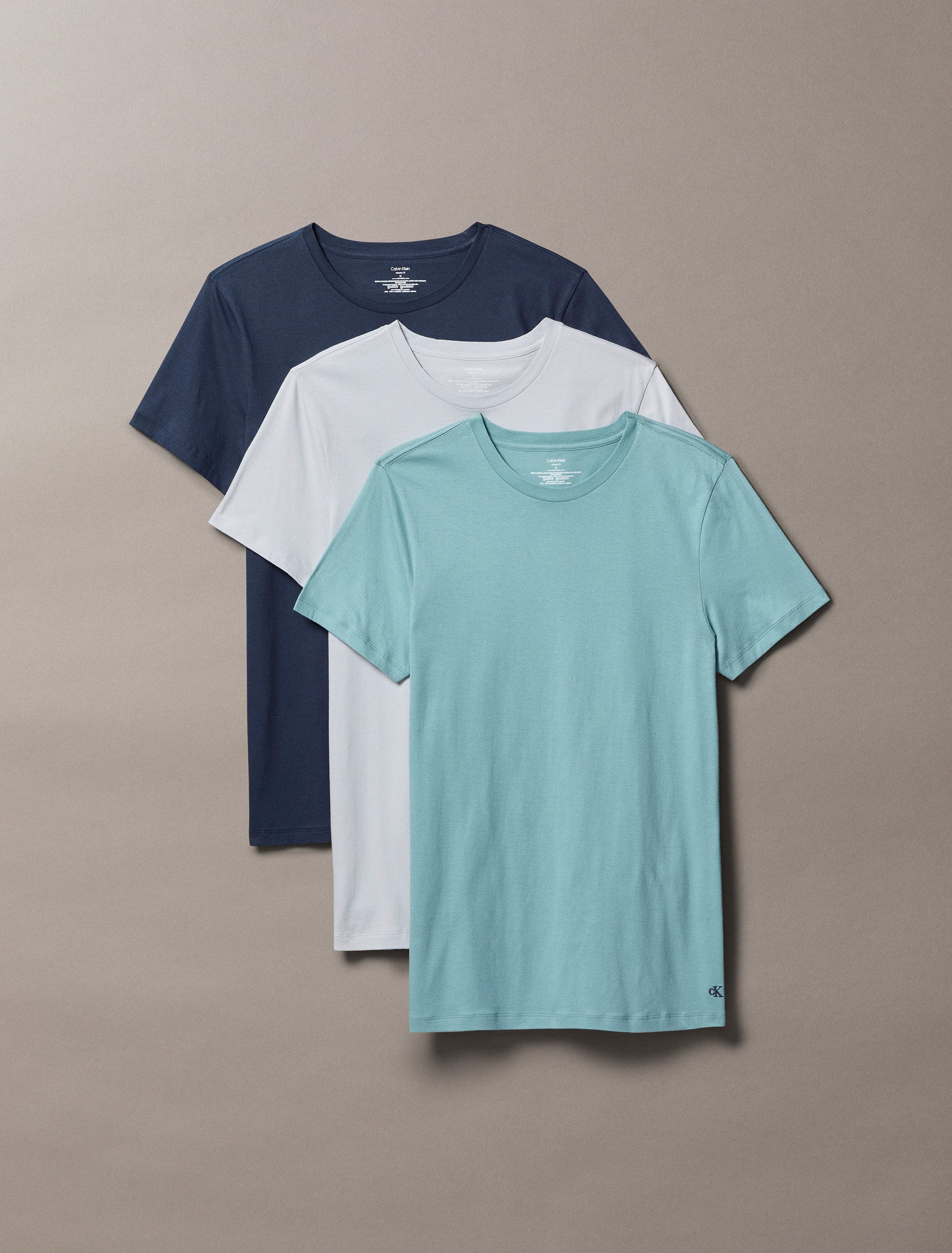 Calvin Klein T-shirt S/S CREW NECK 3PK met geborduurd logo (3-delig, Set van 3)