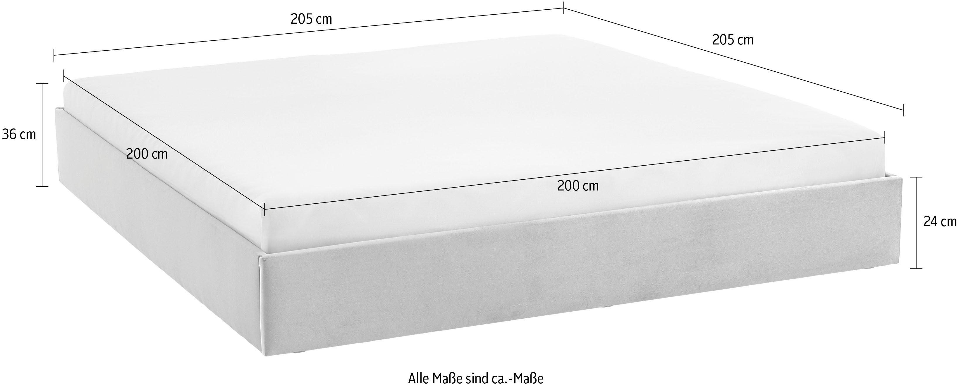 Westfalia Polsterbetten Gestoffeerd bed OSAKA ook verkrijgbaar zonder matras of in h2, h3 en h4