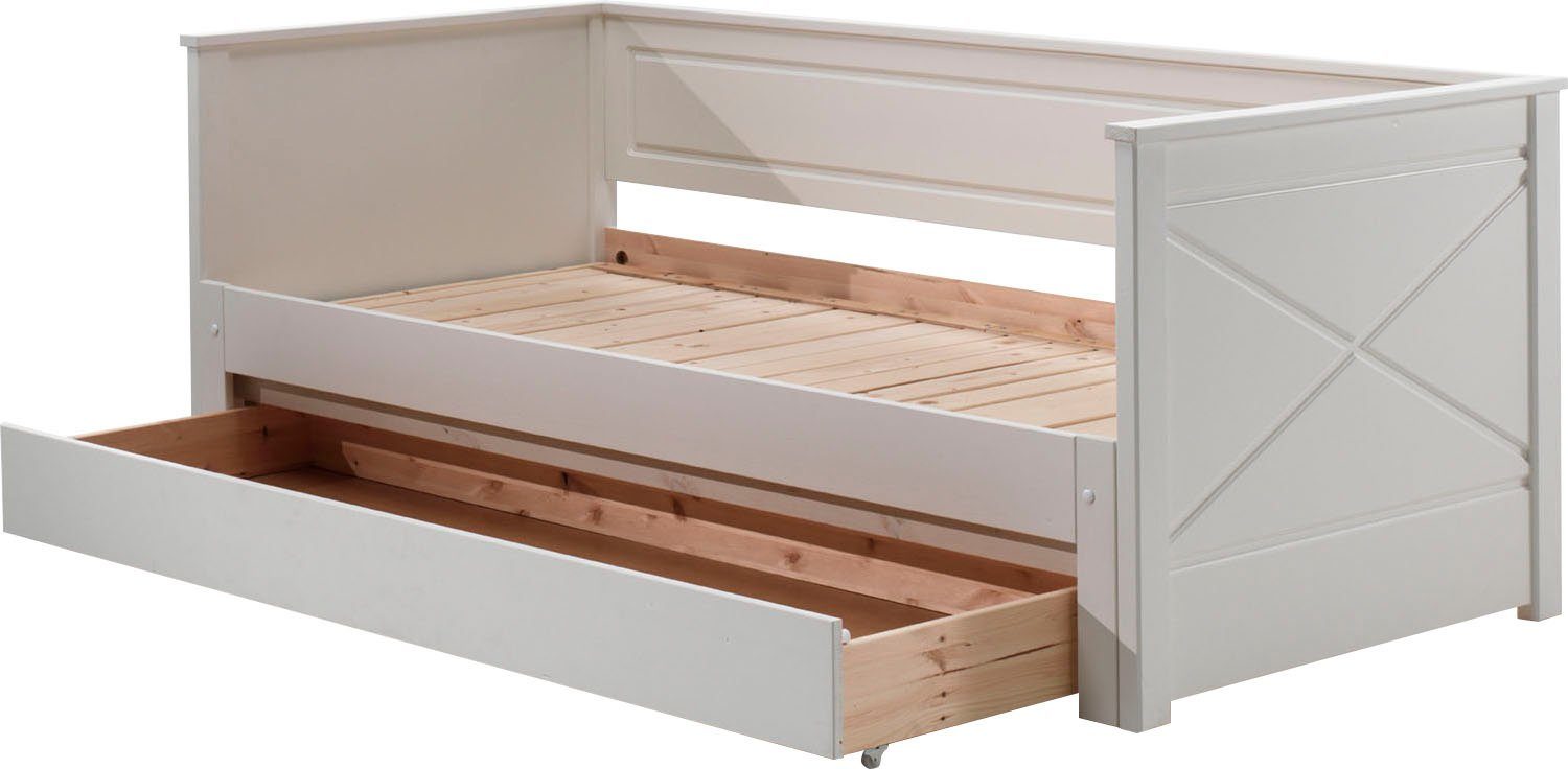 Vipack Bed Vipack Pino Hoogslaper LF 90x200 cm, uittrekbar tot 180x200 cm, uitvoering wit gelakt