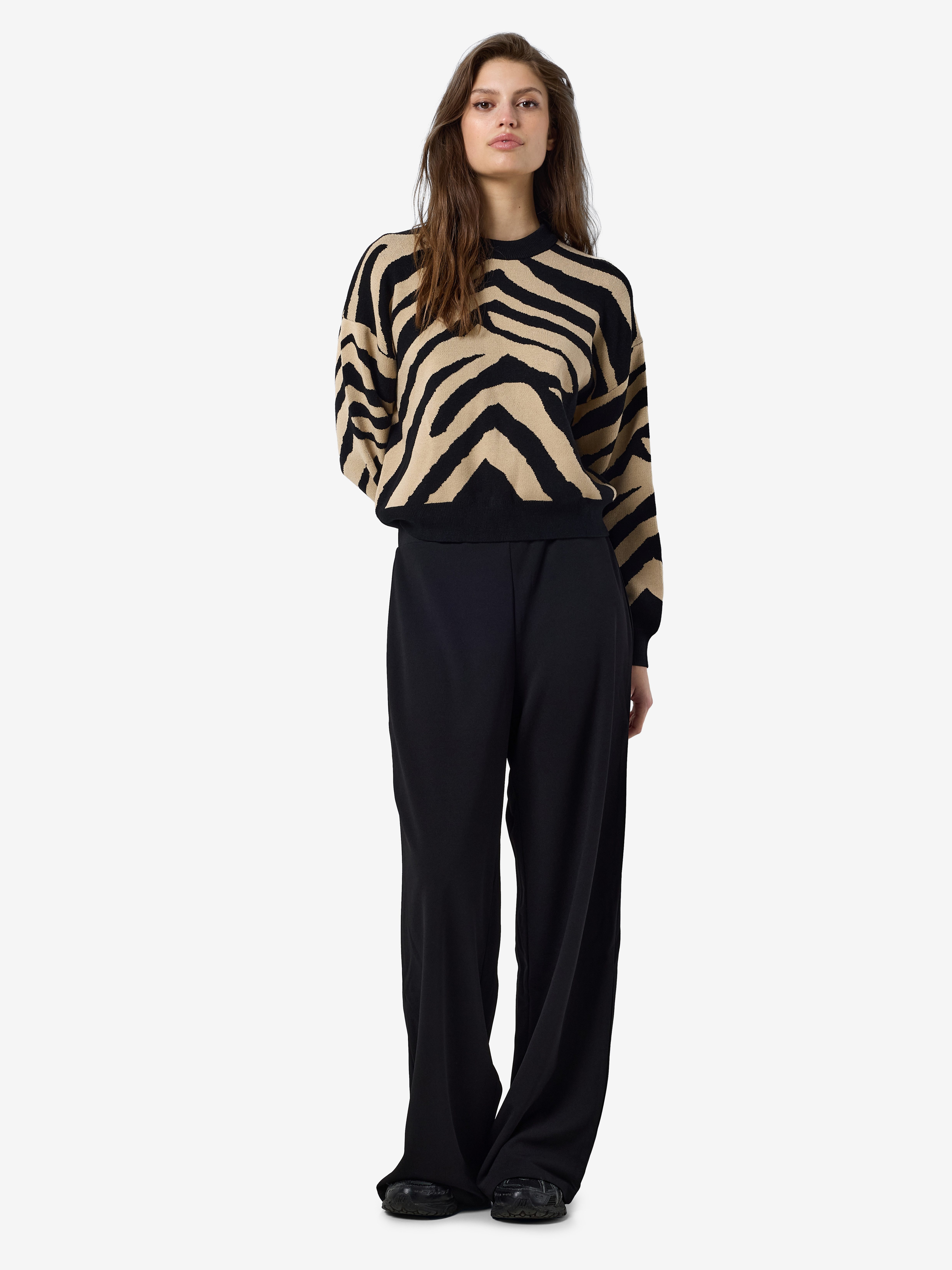 Noisy may Gebreide trui NMCHARLOTT L S O-NECK KNIT FWD NOOS