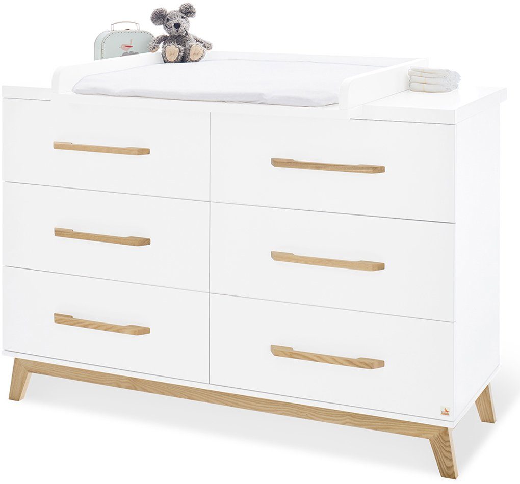 Pinolino® Complete babykamerset Hilda & Riva extra breed en groot, met huis kinderbed, commode en 3-deurs kledingkast (set, 3-delig)