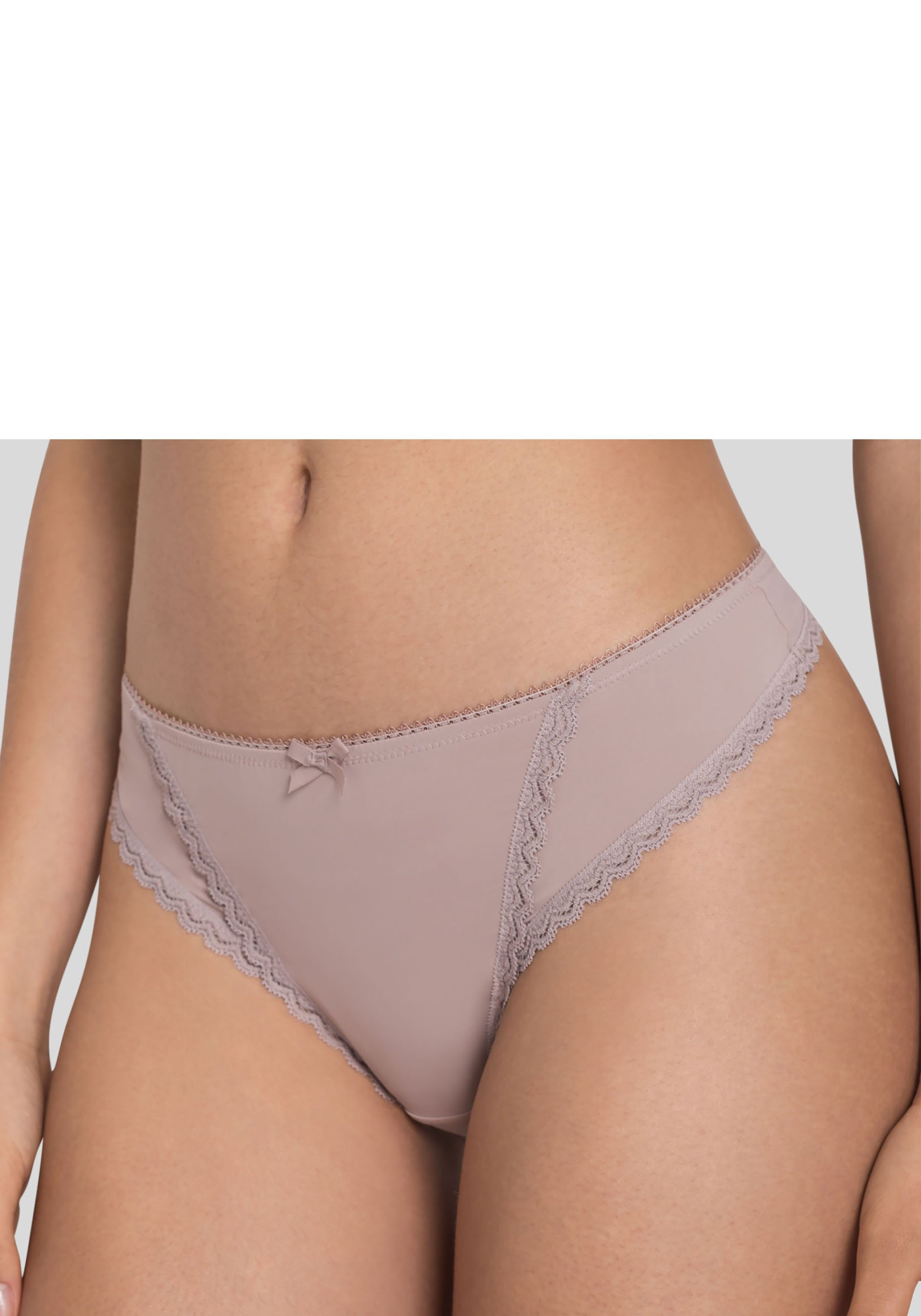 s.Oliver RED LABEL Beachwear String Camille met fijne kanten rand dames strings maat 40/42 bruin