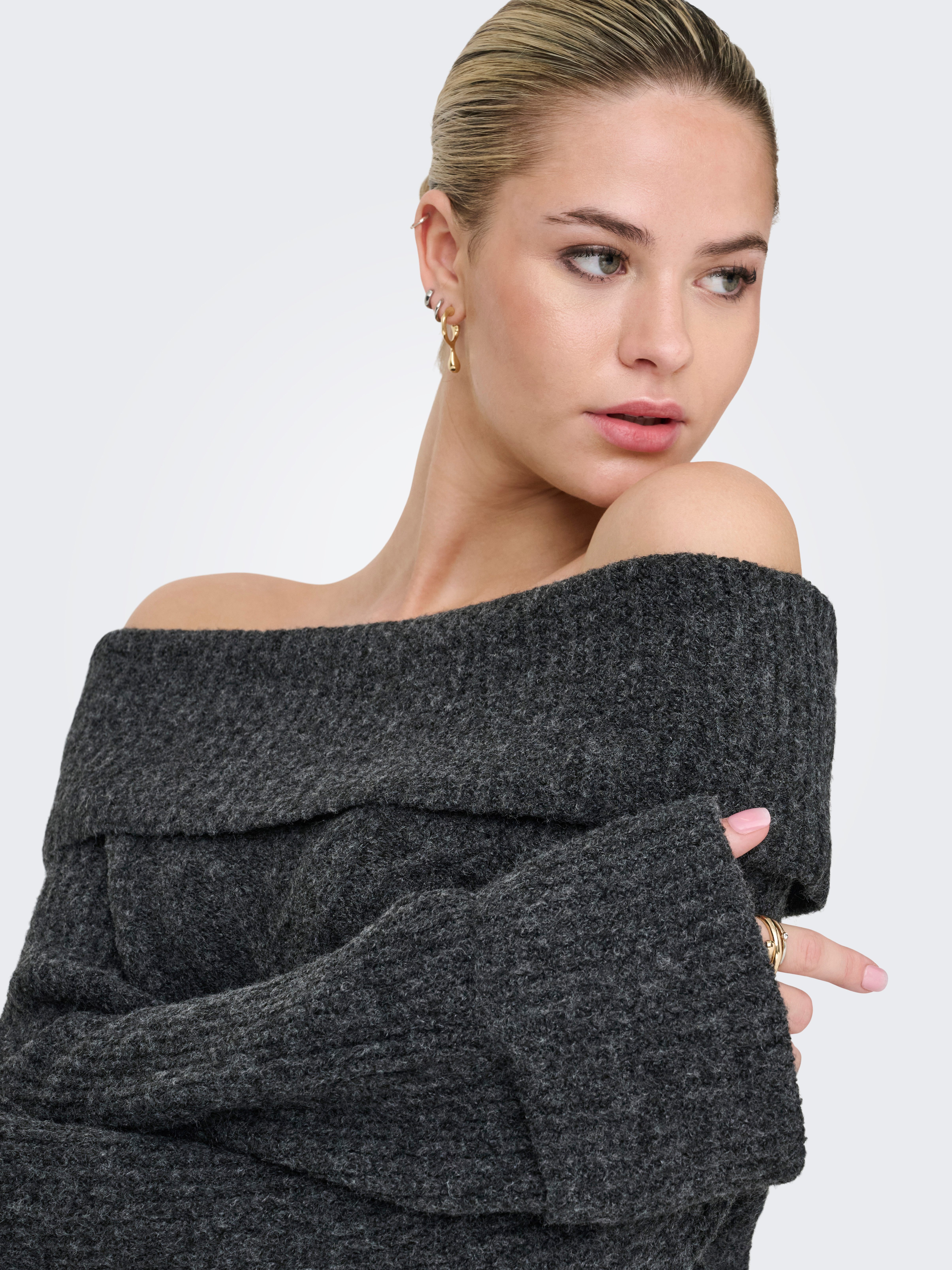 Only Gebreide trui ONLLUNA LS OFF SHOULDER PULLOVER KNT