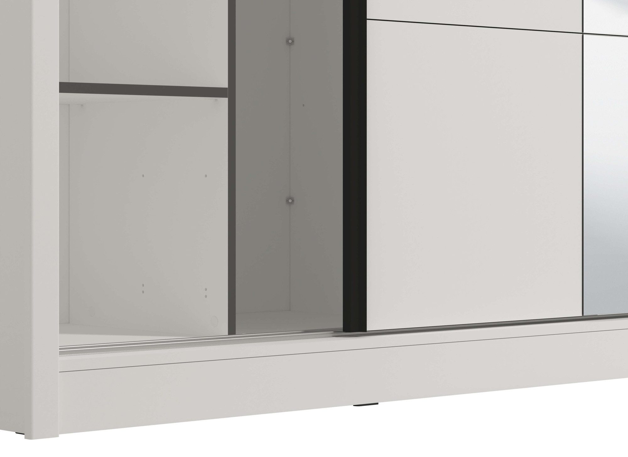 INOSIGN Schuifdeurkast Albi, slaapkamerkast, linnenkast in cashmere of wit Kledingkast met spiegel MET binneninrichting, FSC®-gecertificeerd