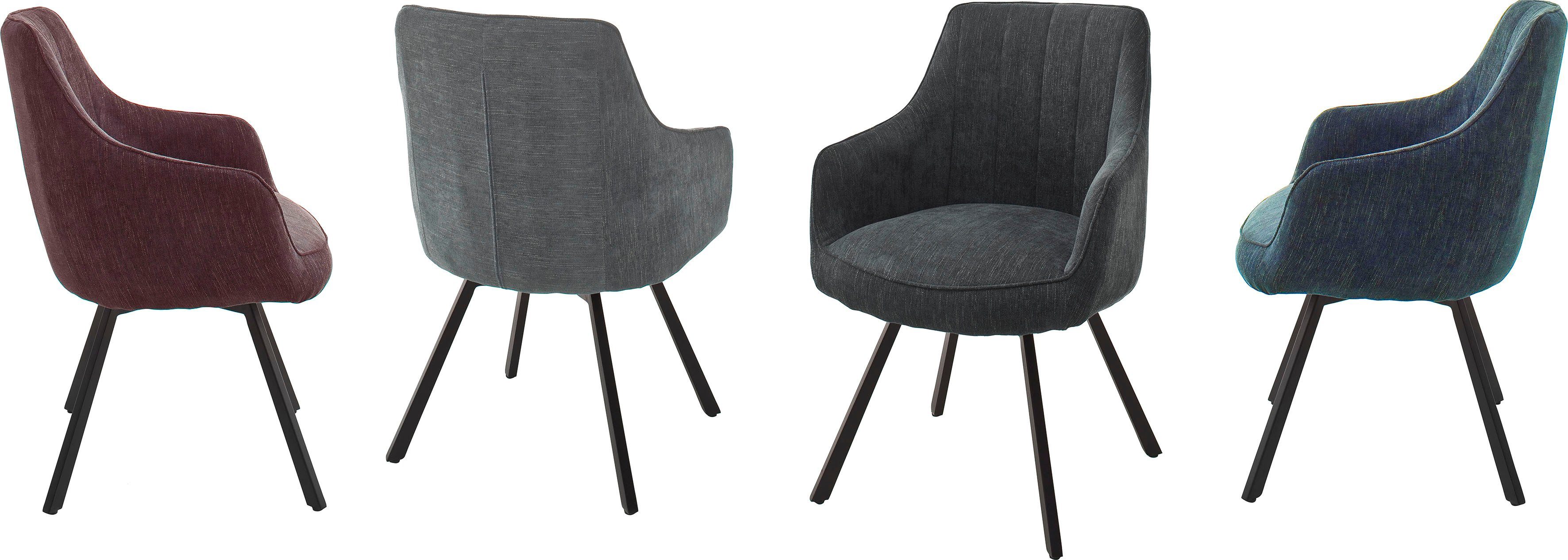 MCA furniture Eetkamerstoel Sassello Stoel 180º draaibaar met nivellering, bekleding, belastbaar tot 120 kg (set, 2 stuks)