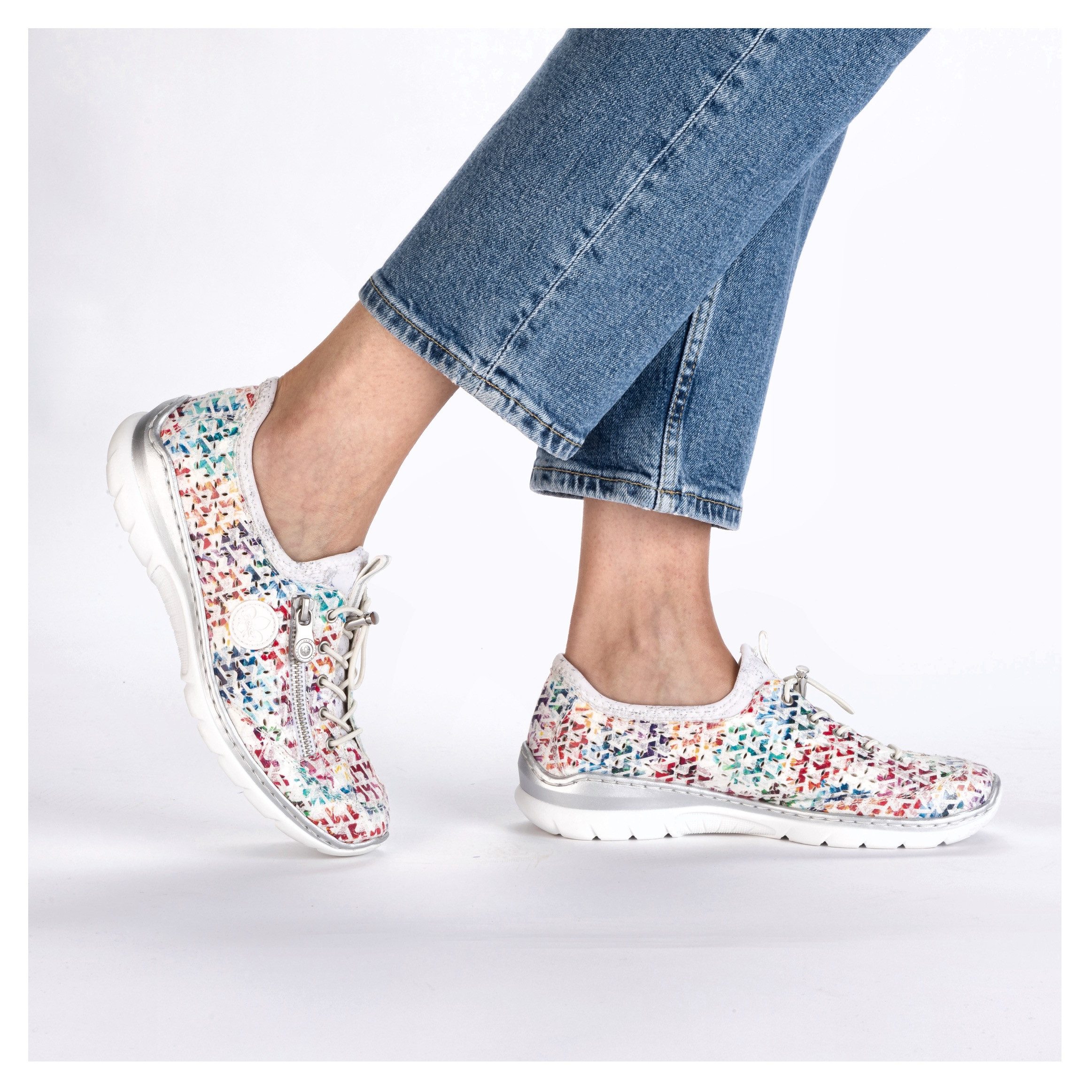 Rieker Slip-on sneakers , instapschoen, vrijetijdssneaker, lage schoen met memosoft-inrichting