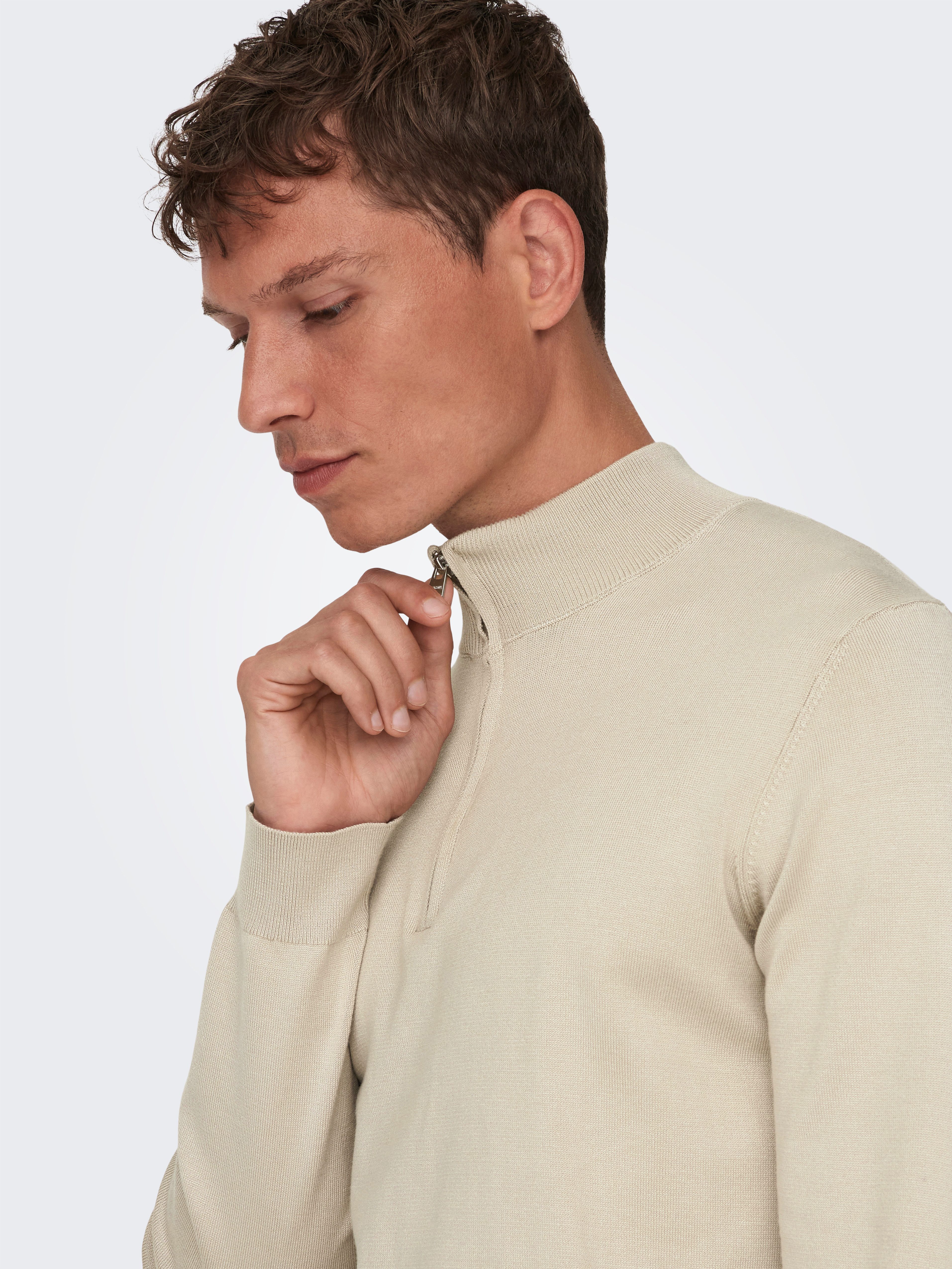 ONLY & SONS Gebreide trui ONSWYLER LIFE REG 14 HALF ZIP KNIT NOOS
