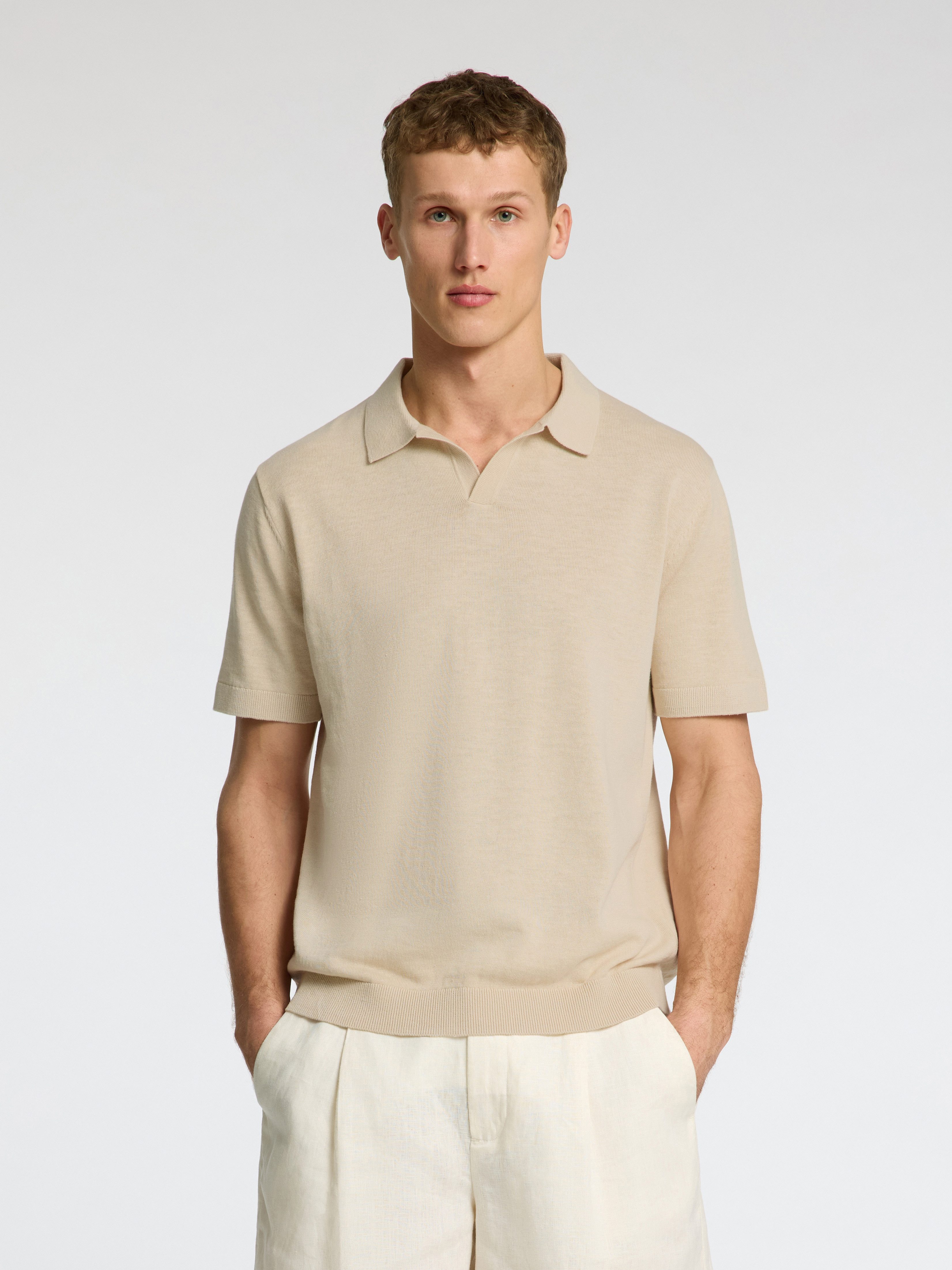 SELECTED HOMME Poloshirt SLHMATTIS SS KNIT SUN OPEN POLO NOOS
