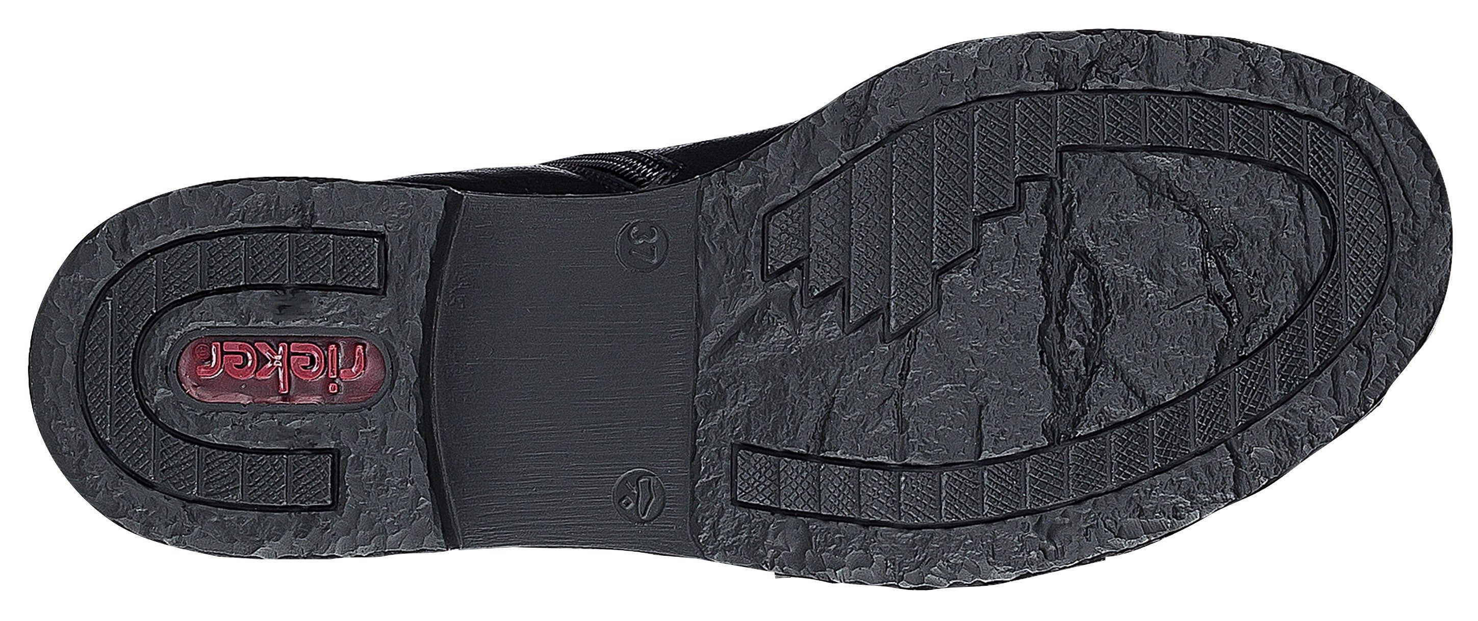 Rieker Hoge veterschoenen veterschoen, blokhak, met decoratieve rits aan de buitenkant