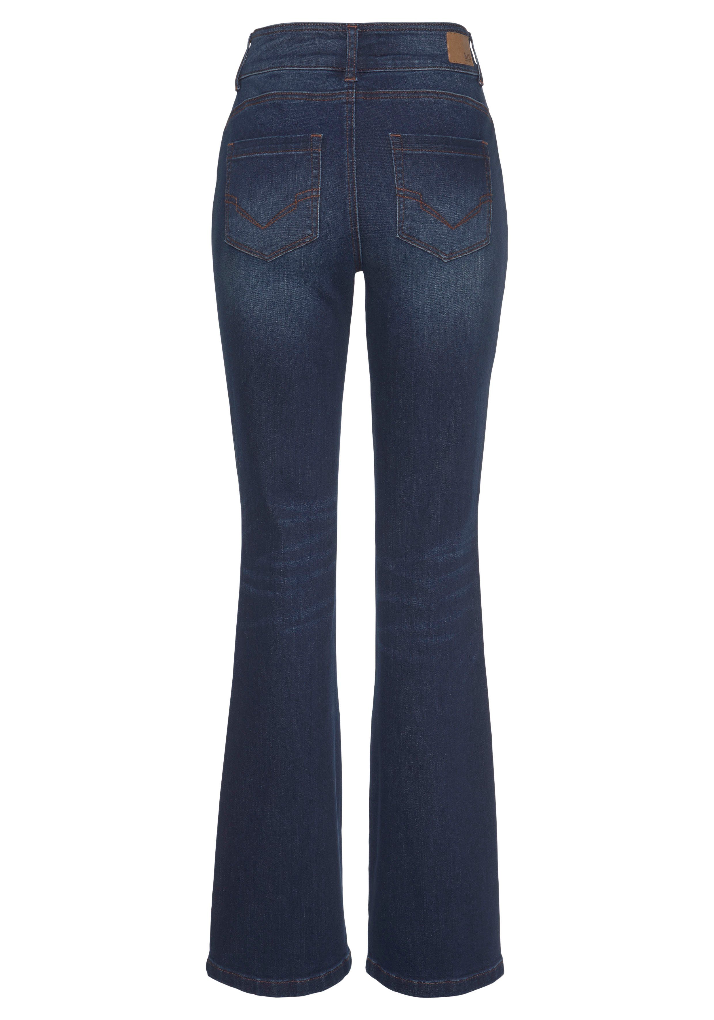 H.I.S Bootcut jeans High waist hoge taille, bootcut, met used-effecten, ook in lange maten