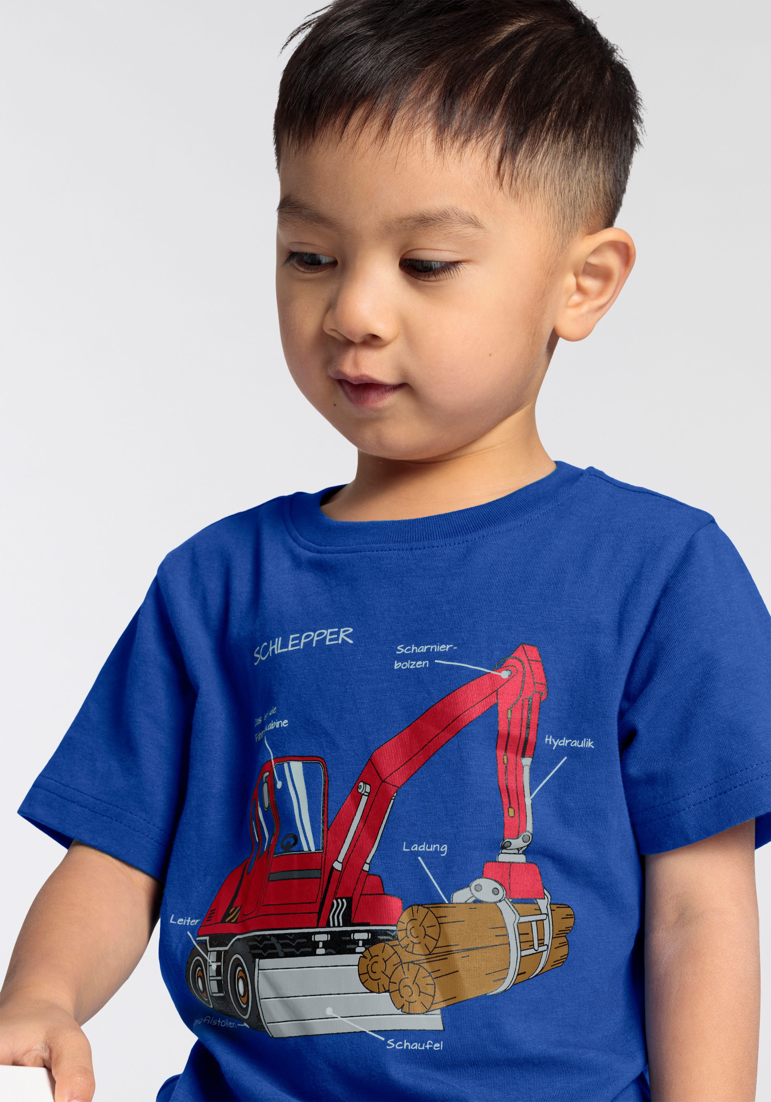 KIDSWORLD T-shirt Voor kleine jongens Korte mouwen basic pasvorm bedrukt met statements slogans