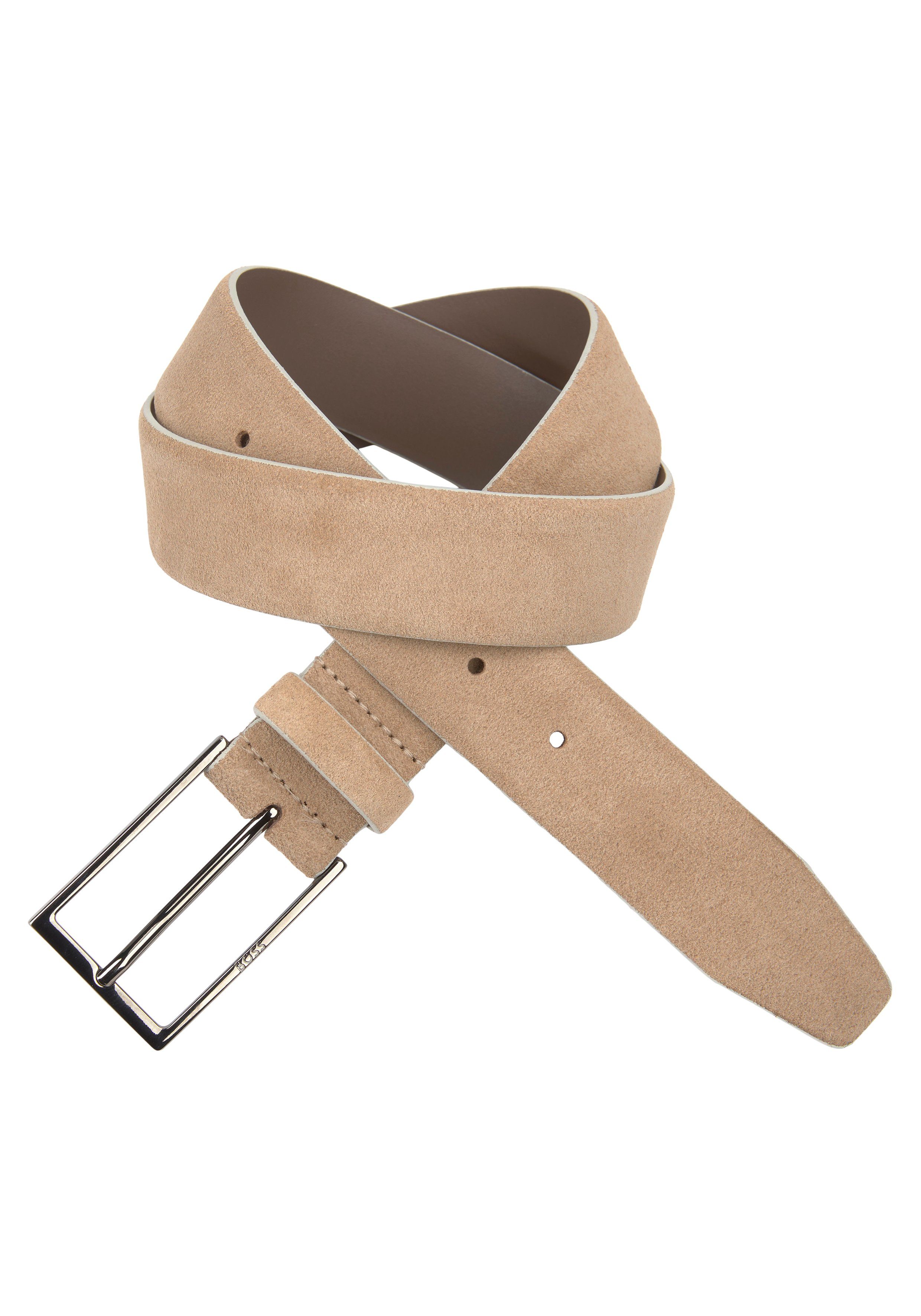 Boss Leren riem Calindo van suedeleer met metalen logo-sluiting