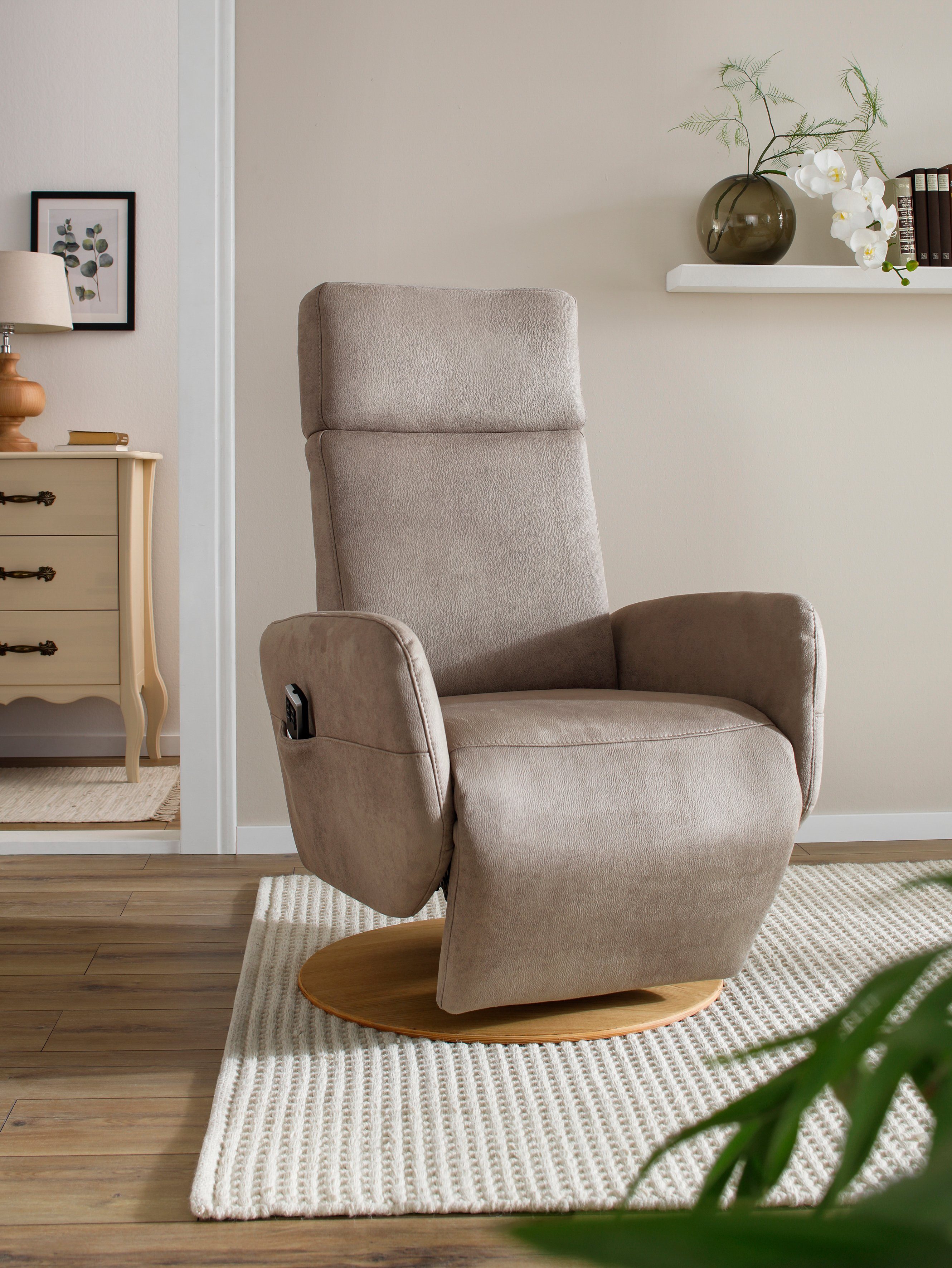 sit&more Relaxfauteuil Cobra naar keuze met 2 motoren, 2 motoren en accu of met 2 motoren tv-fauteuils maat Luxe-microvezel vintage bruin
