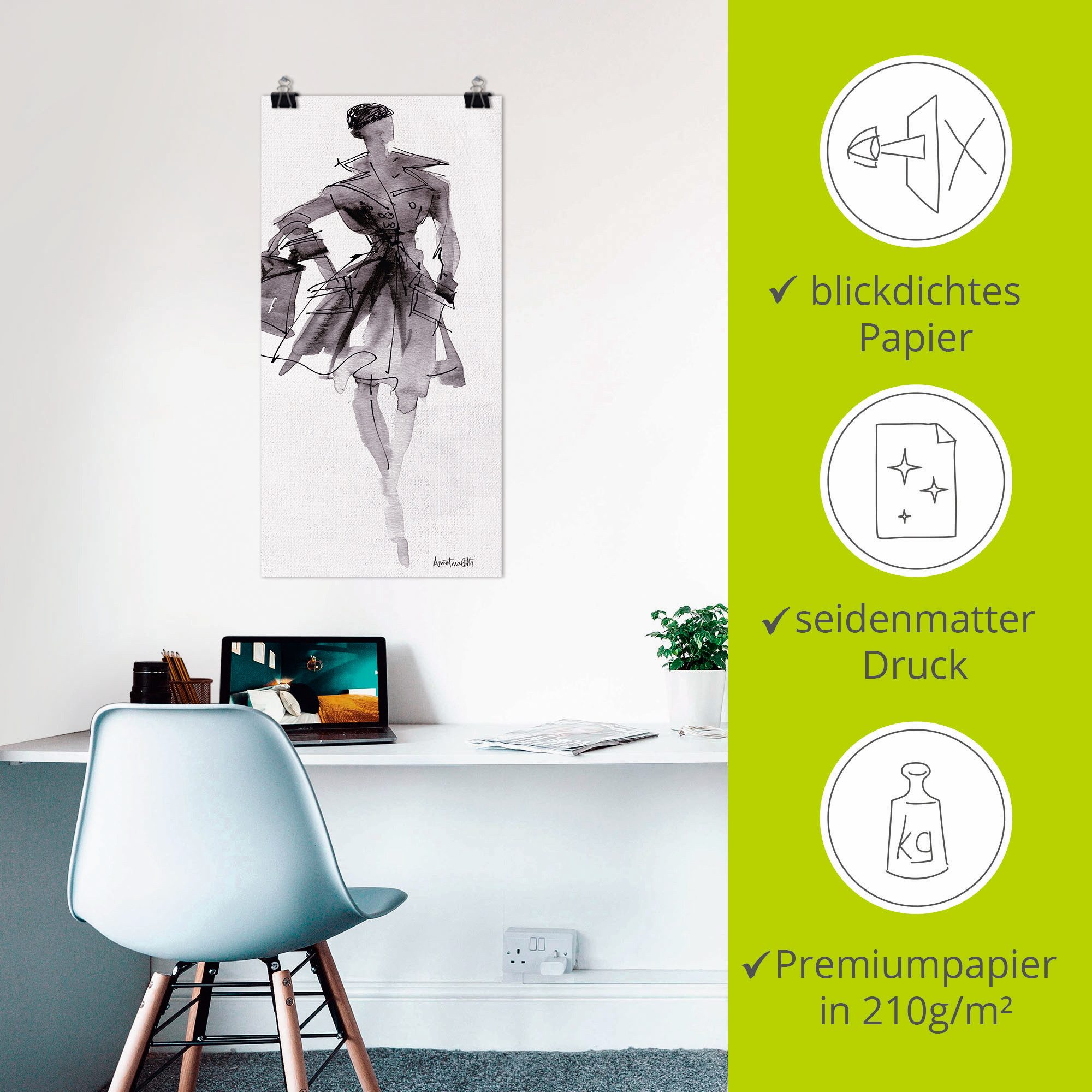 Artland Artprint Mode schetsboek VII als artprint op linnen, poster, muursticker in verschillende maten