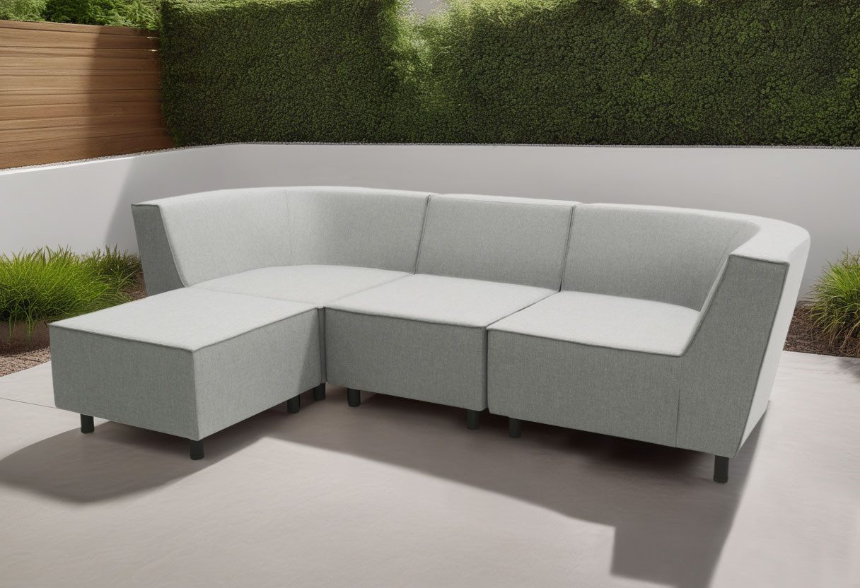 DOMO collection Sofaelement Sonna, individueel samen te stellen Enkele elementen voor terras, tuin en balkon, speciaal voor buiten zilver(kleur),