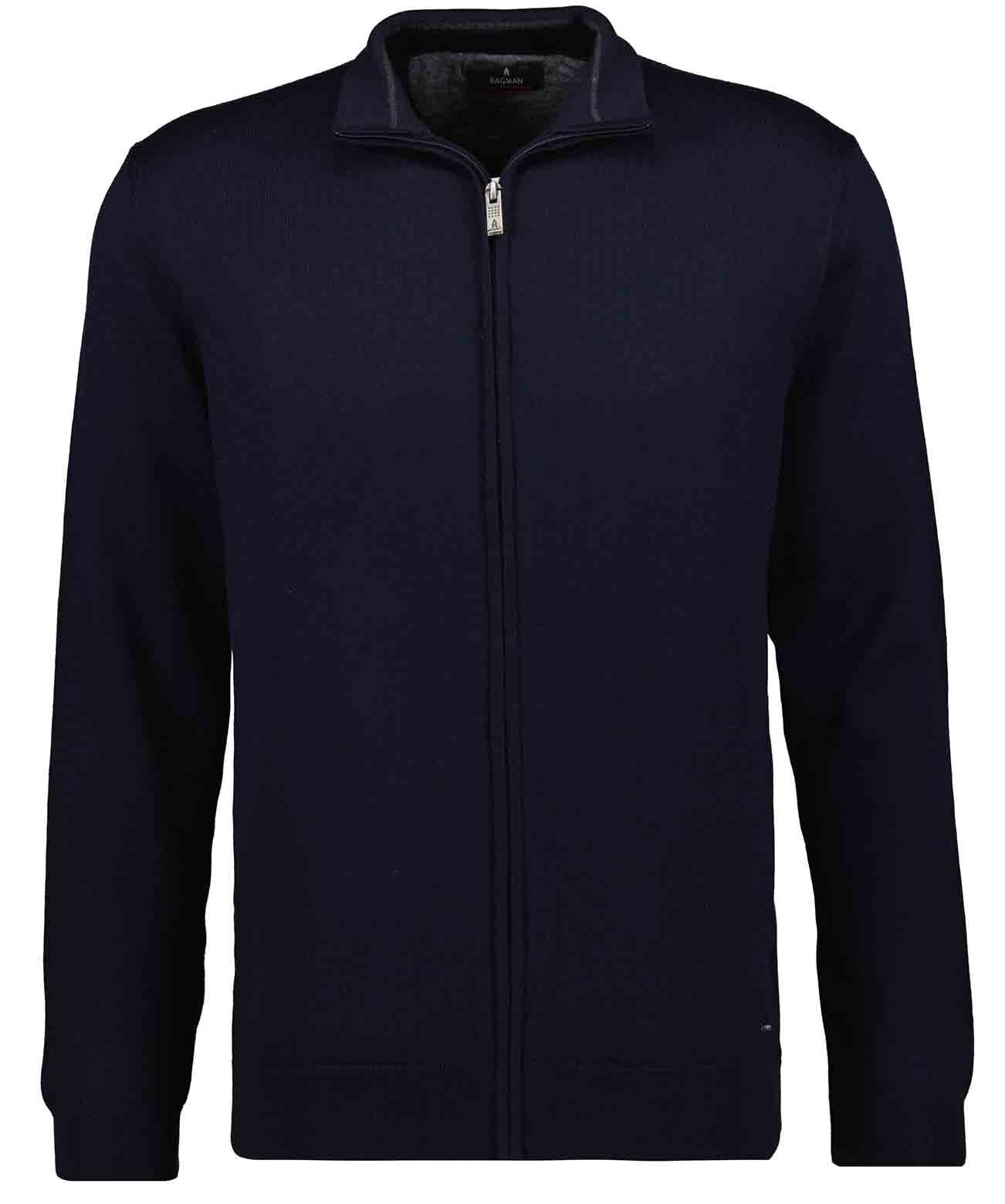 RAGMAN Gebreid fleecejack heren jassen maat XXL (54/56) blauw